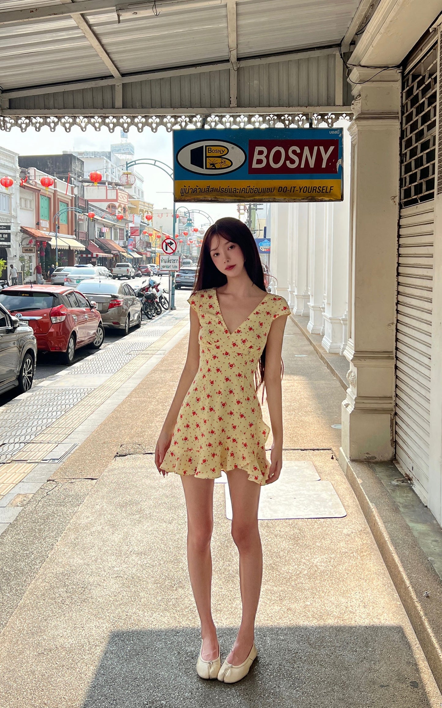 Ruffle Hem Floral Mini Dress