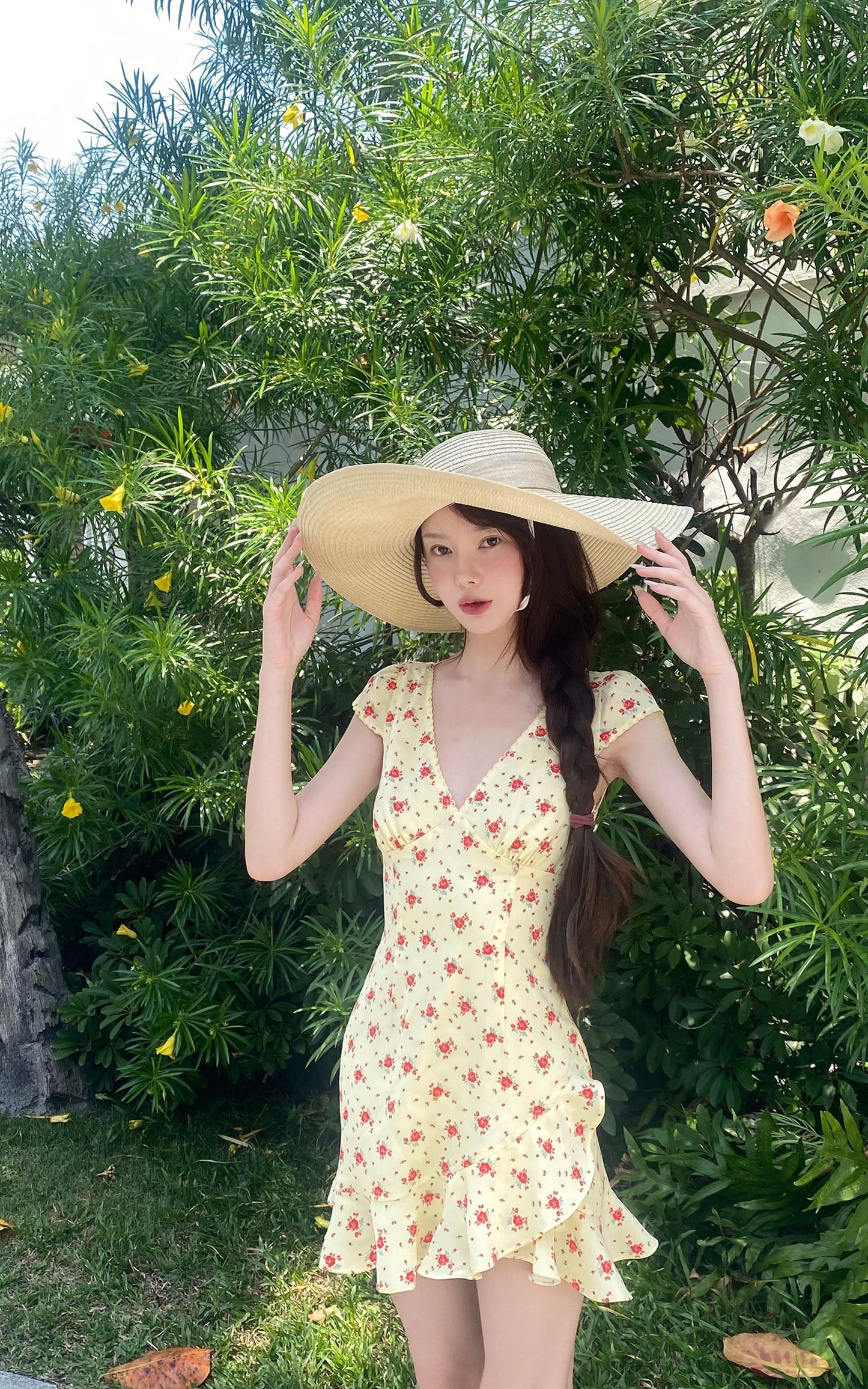 Ruffle Hem Floral Mini Dress