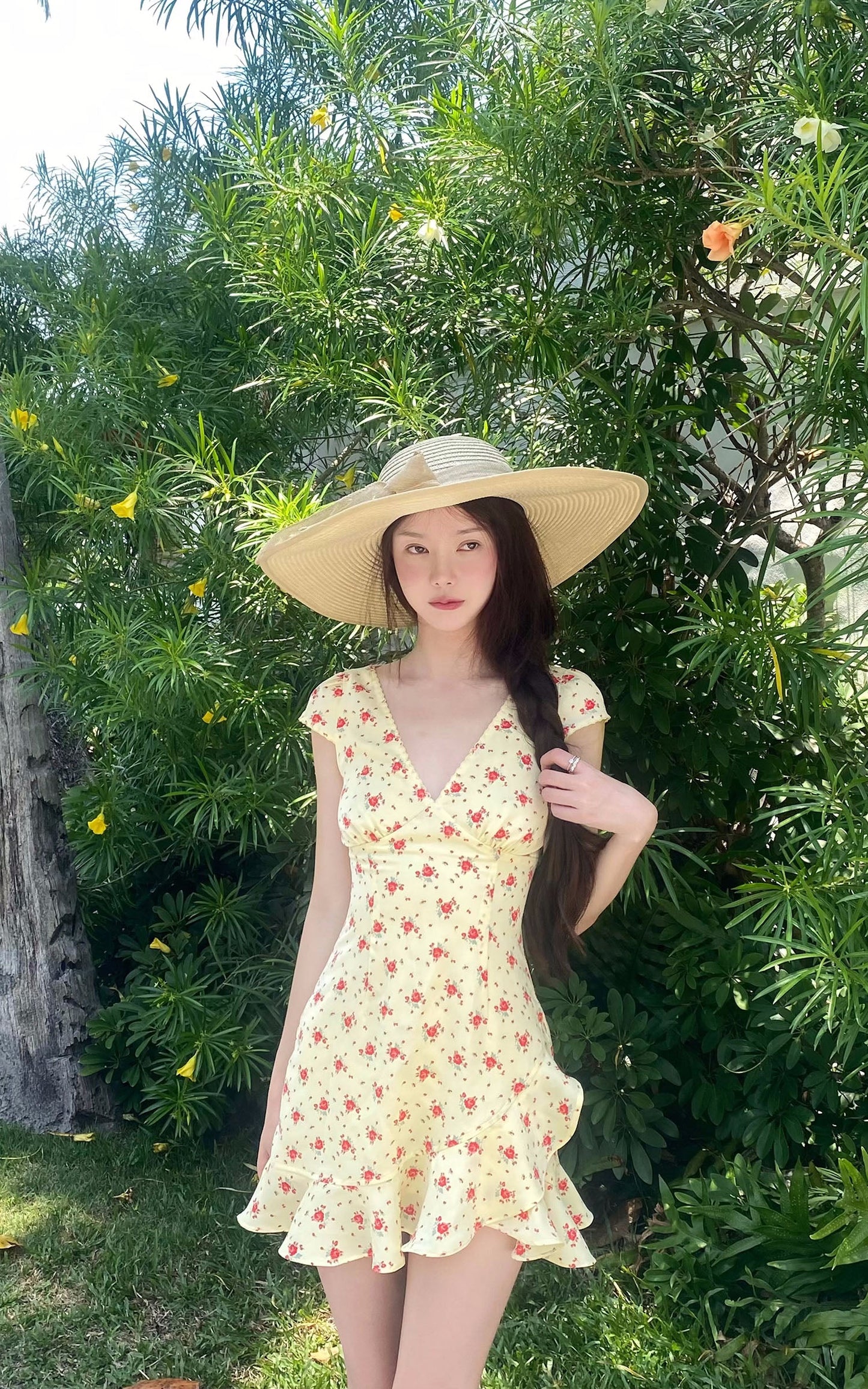 Ruffle Hem Floral Mini Dress