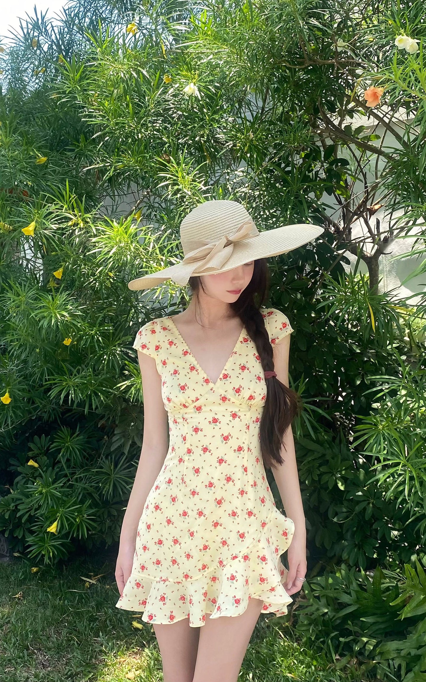 Ruffle Hem Floral Mini Dress