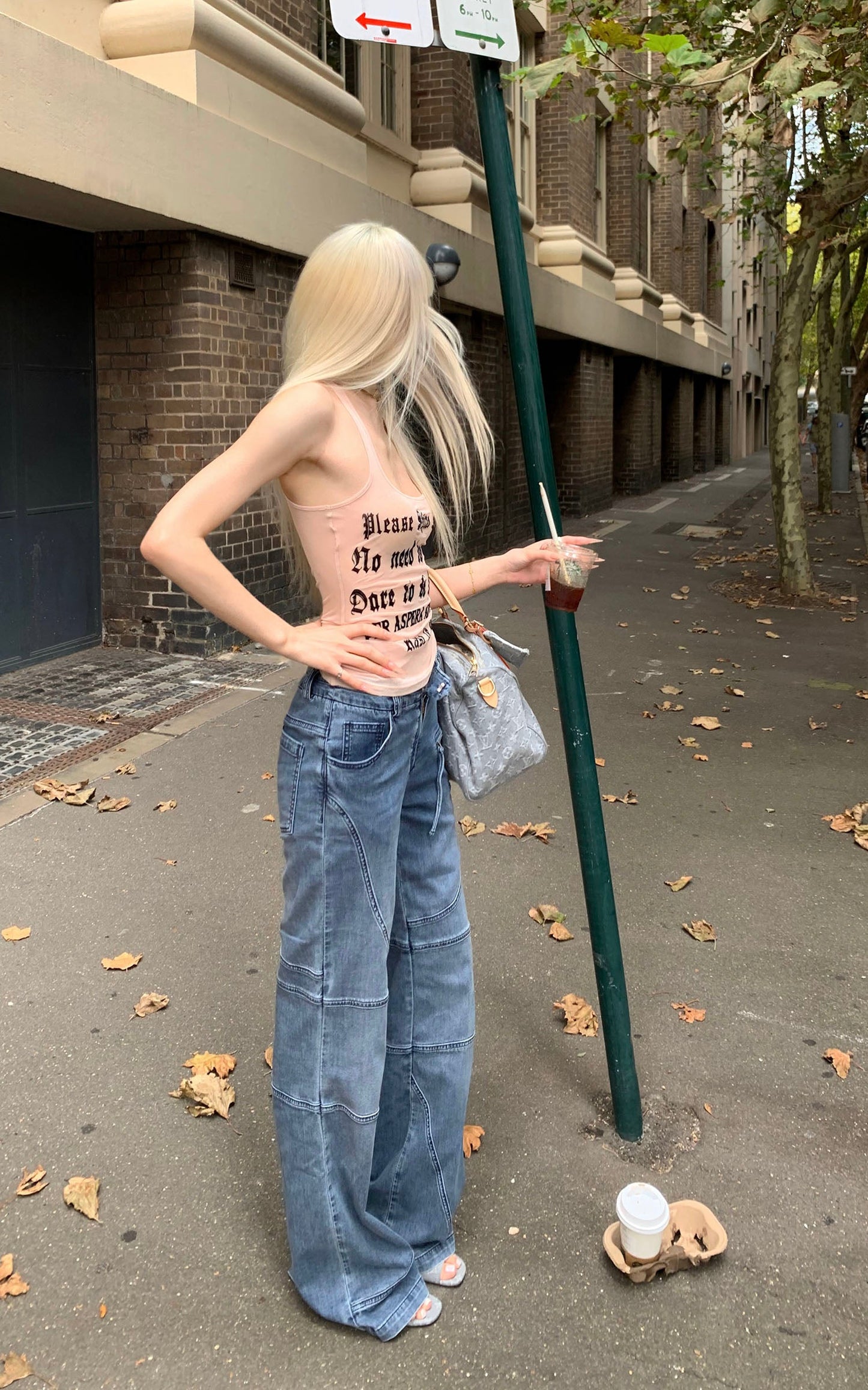 Deconstructed Paneled Straight-Leg Jeans