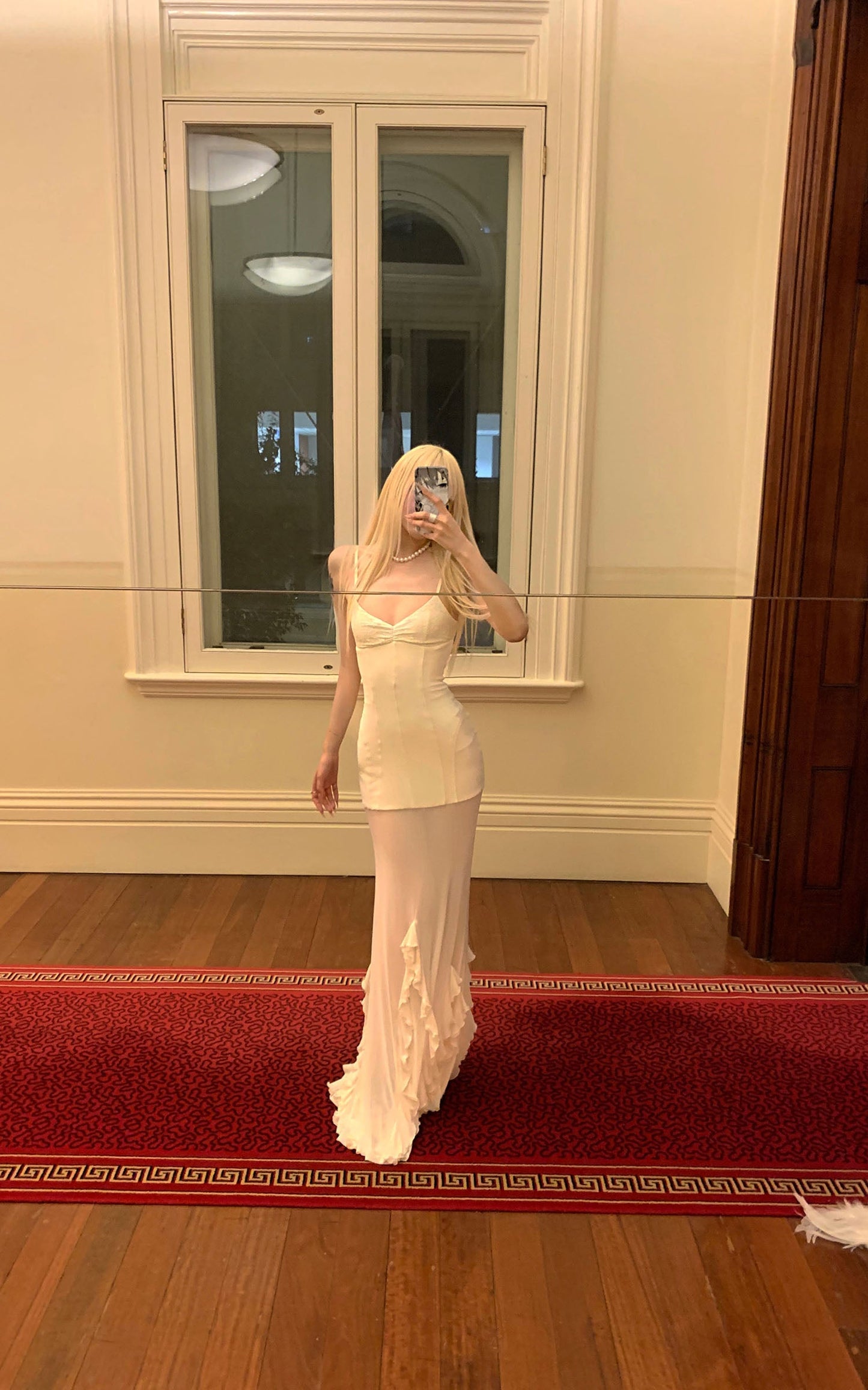 Lace Panelled Fitted Mermaid Gown