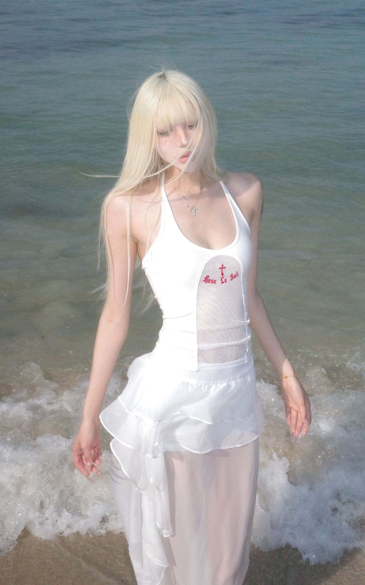 Layered Ruffle Sheer Skirt