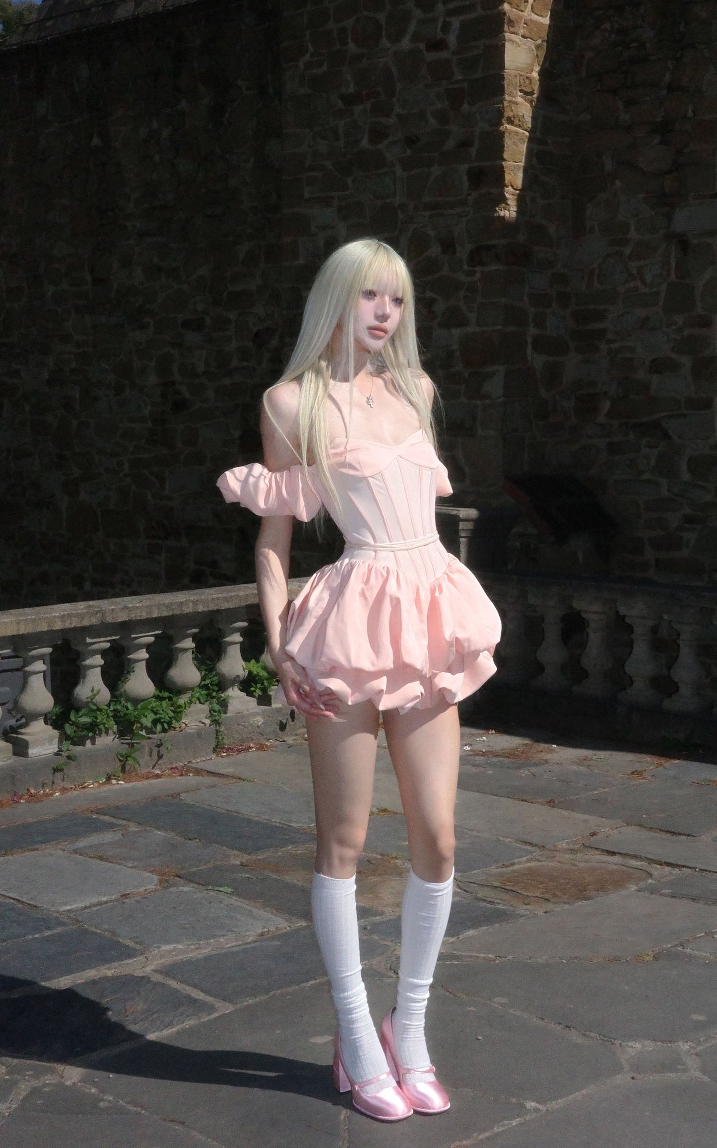 Puff Sleeve Corset Mini Dress