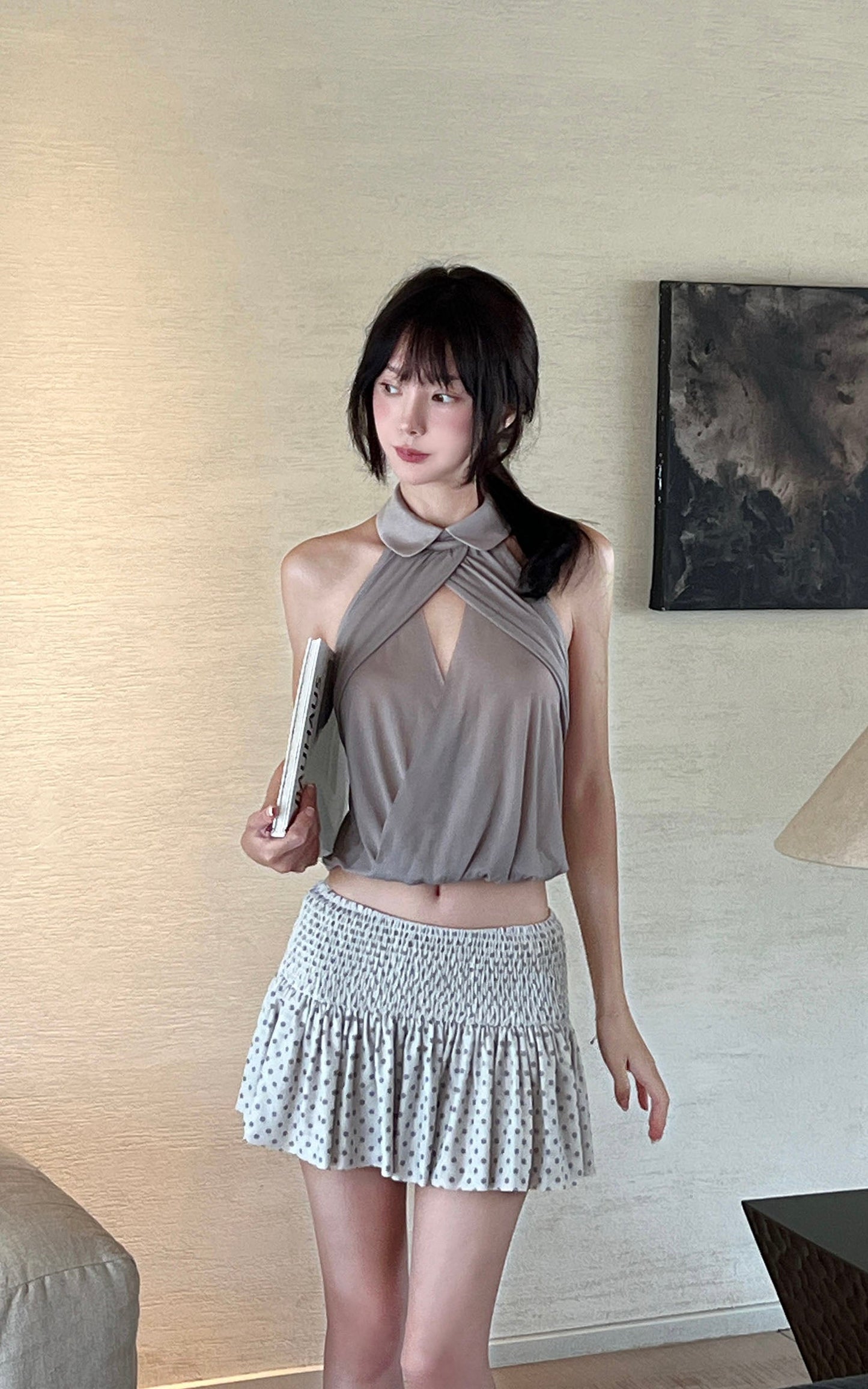 Soft Halter Collar Top