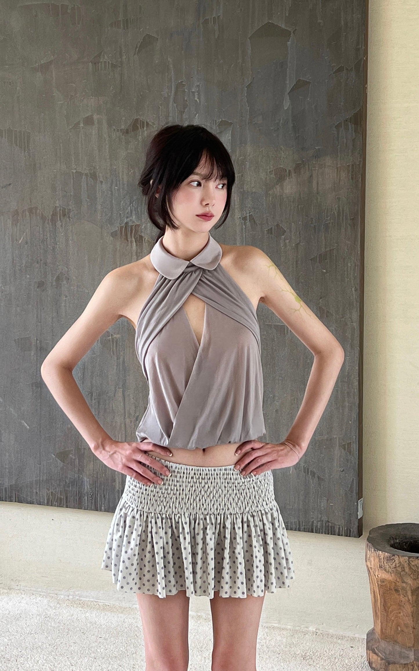 Soft Halter Collar Top