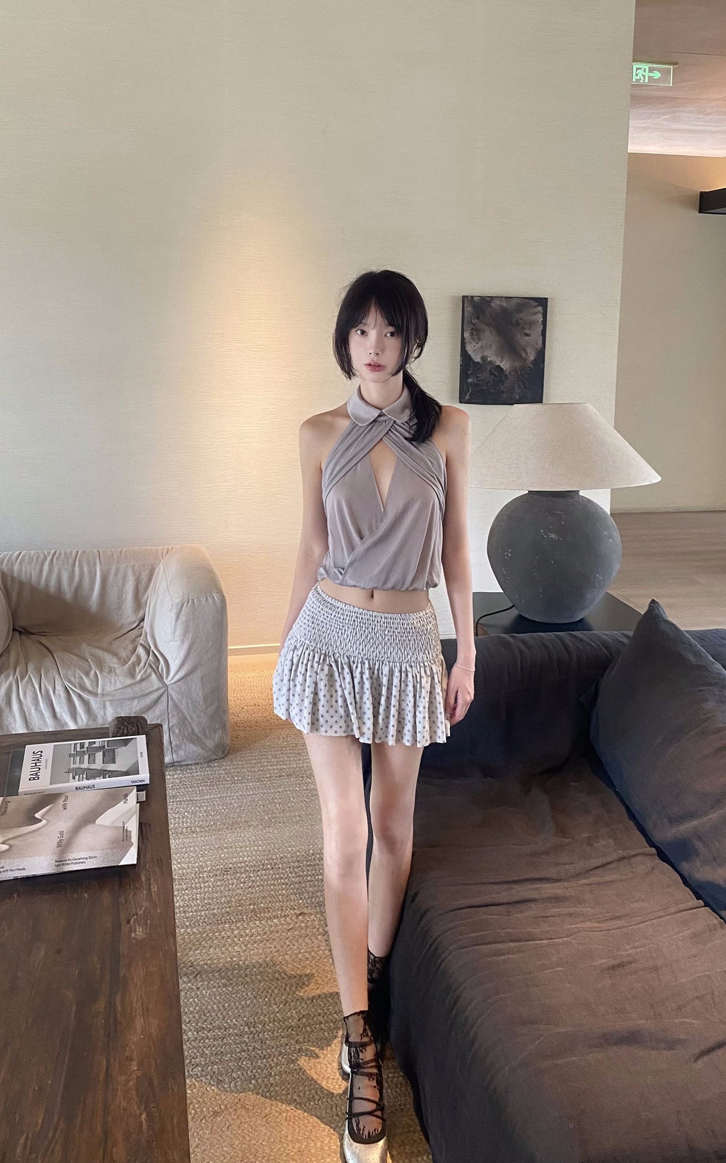 Soft Halter Collar Top