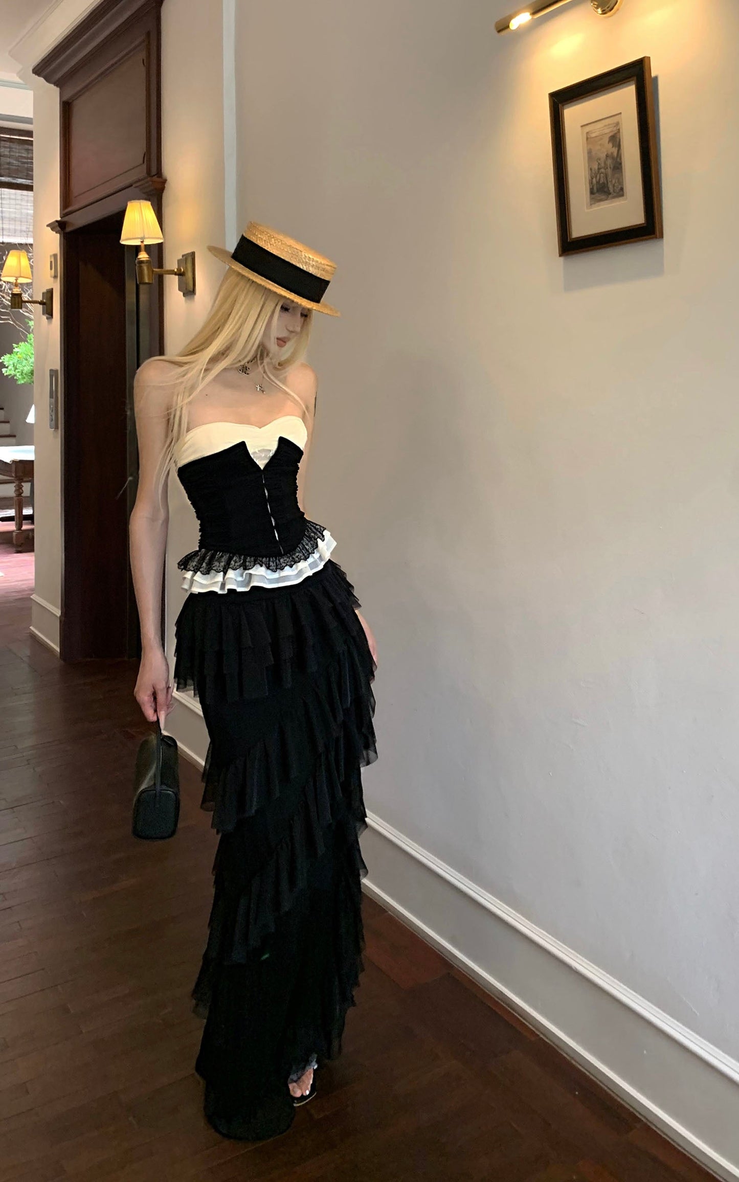 Layered Ruffle Long Skirt