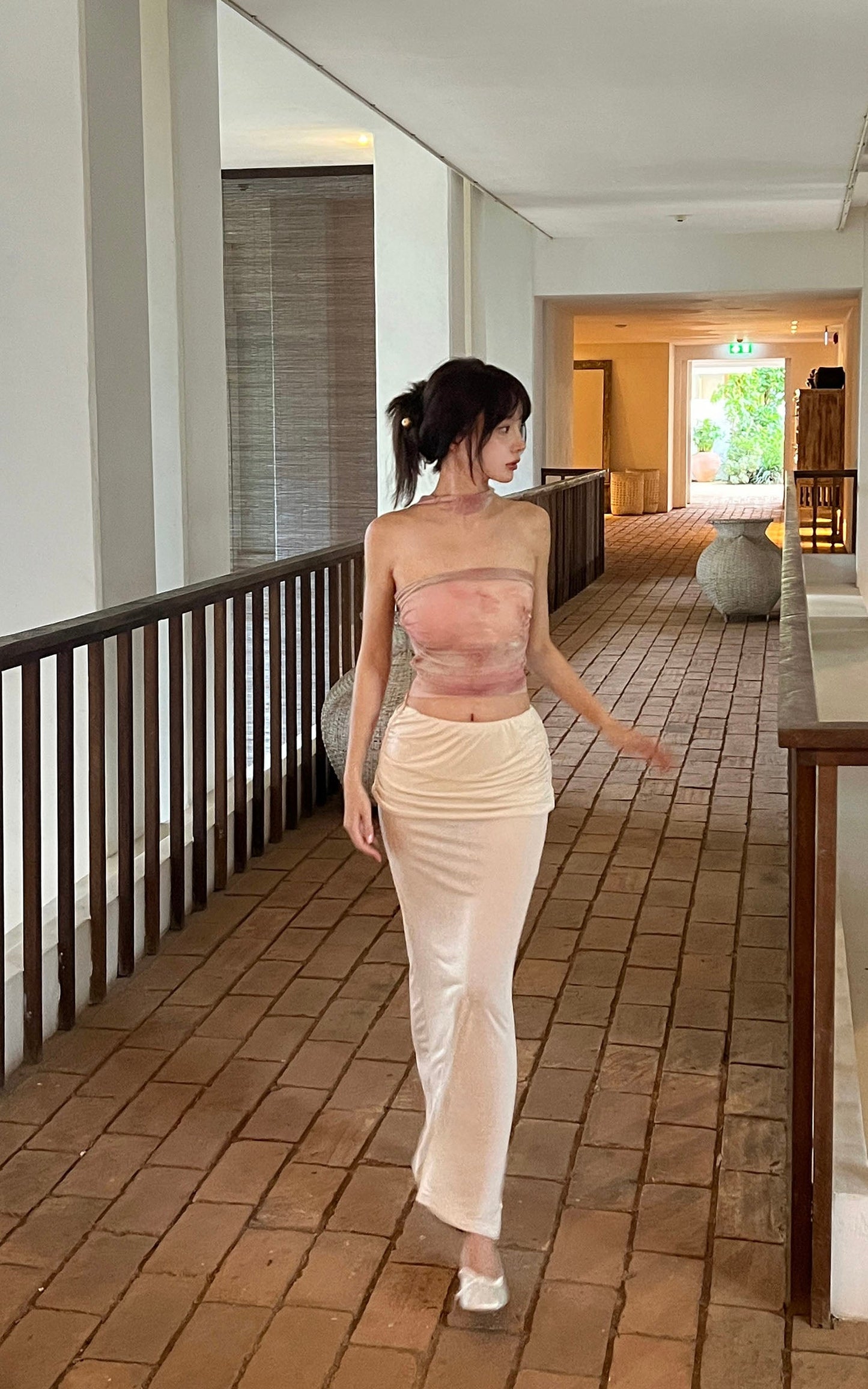 Draped Maxi Skirt