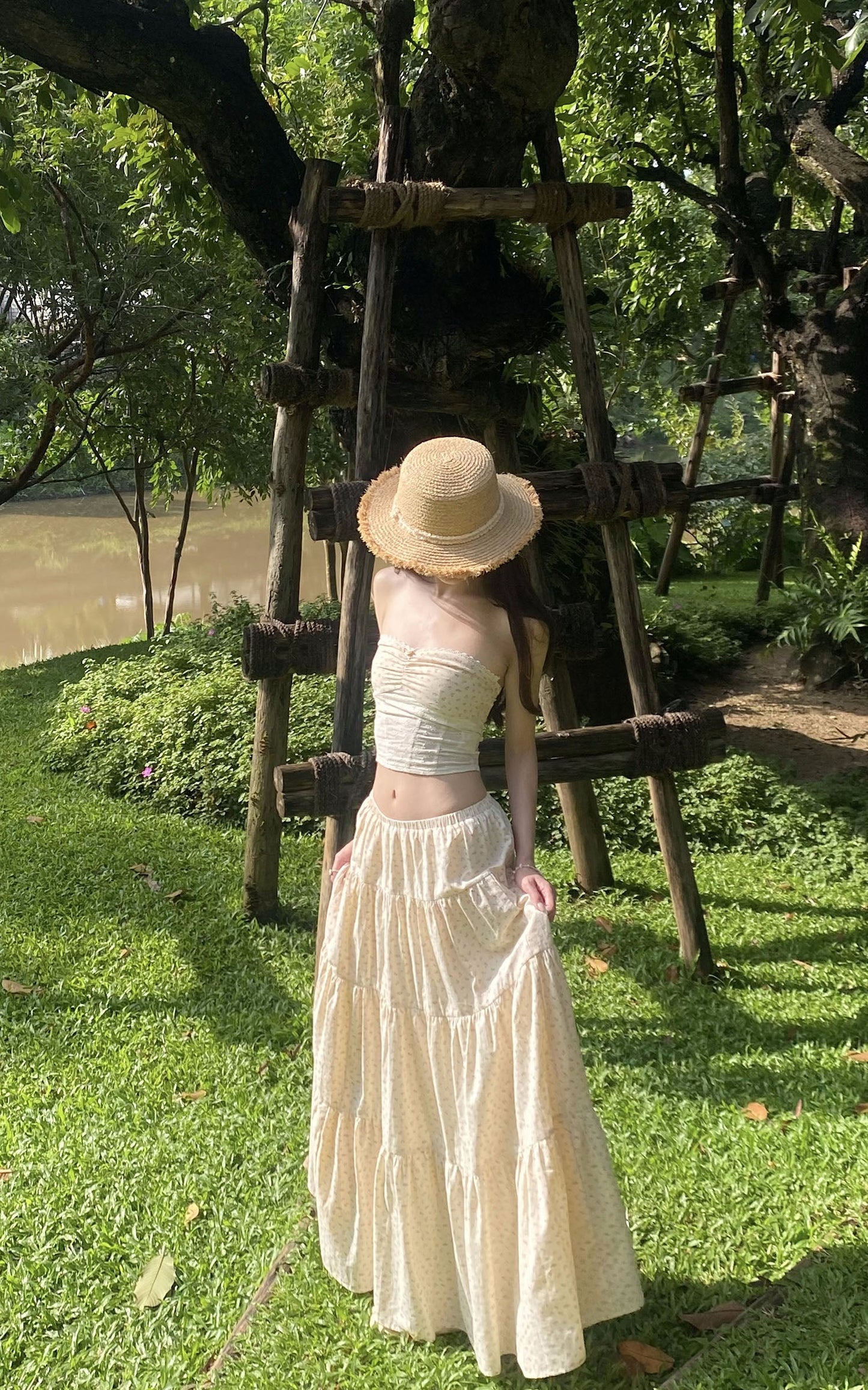 Floral Bandeau Top & Maxi Skirt Set