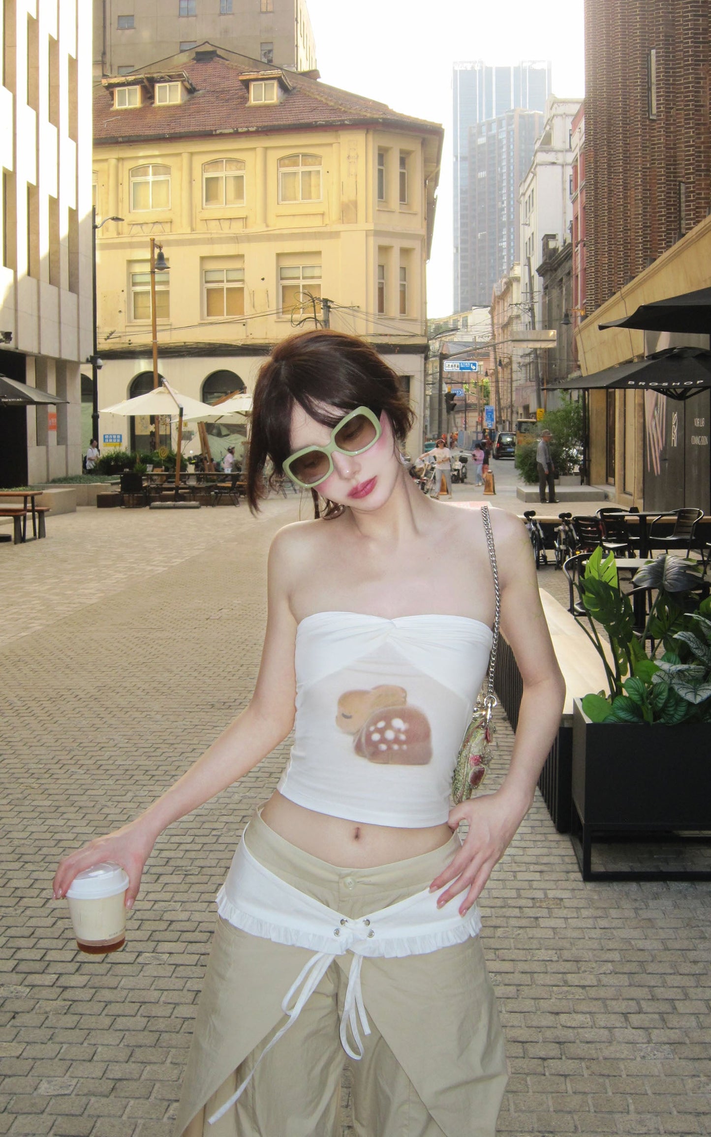 Fawn Print Twist Bandeau Top