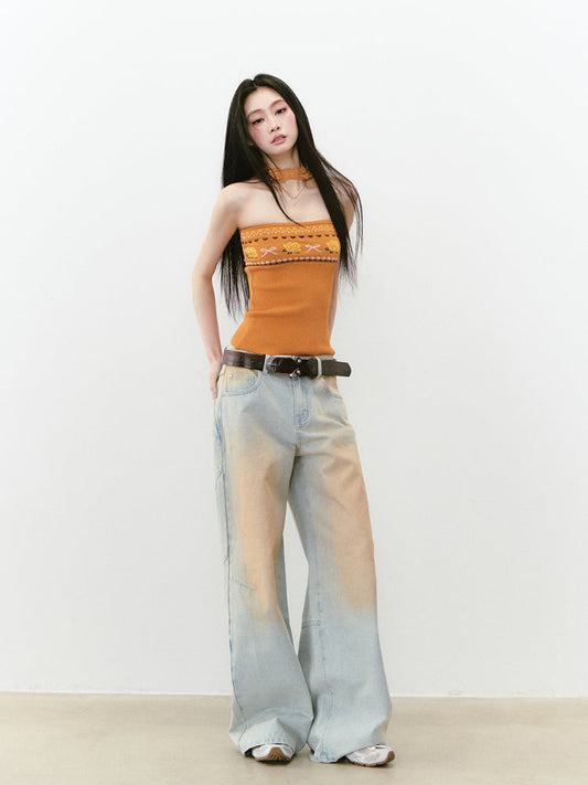 Flower Choker Halter Top