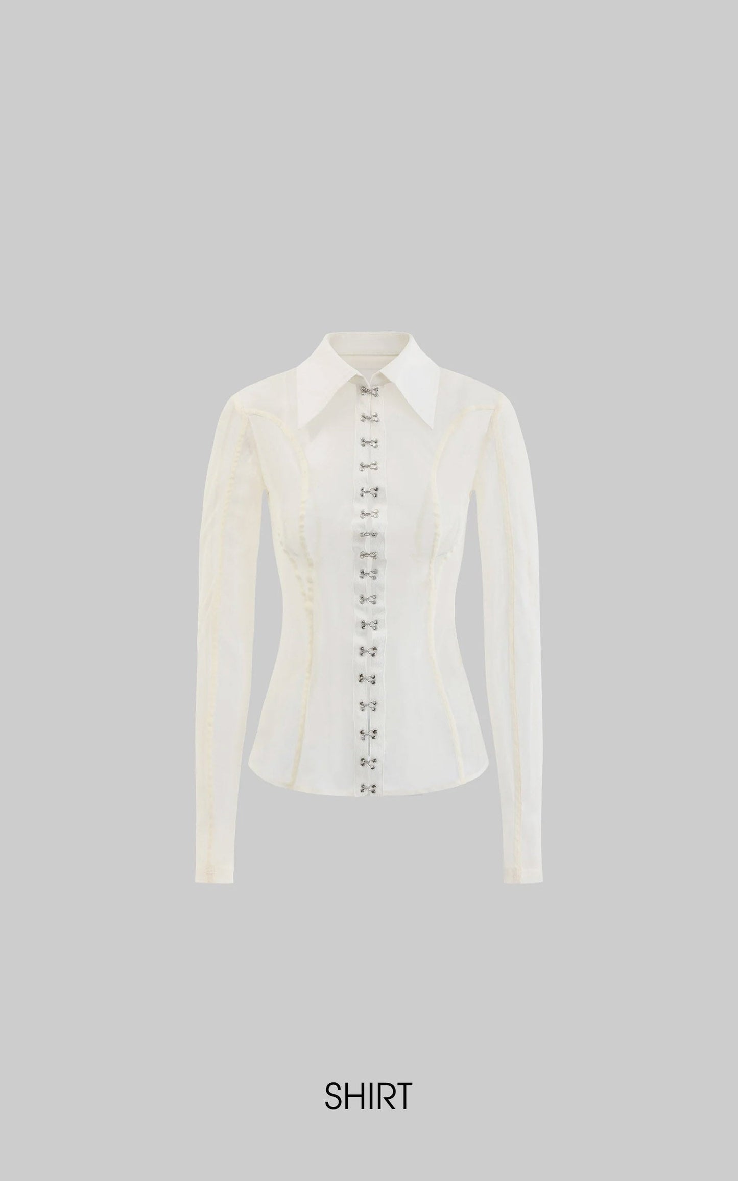 Sheer Mesh Shirt with Detachable Gloves