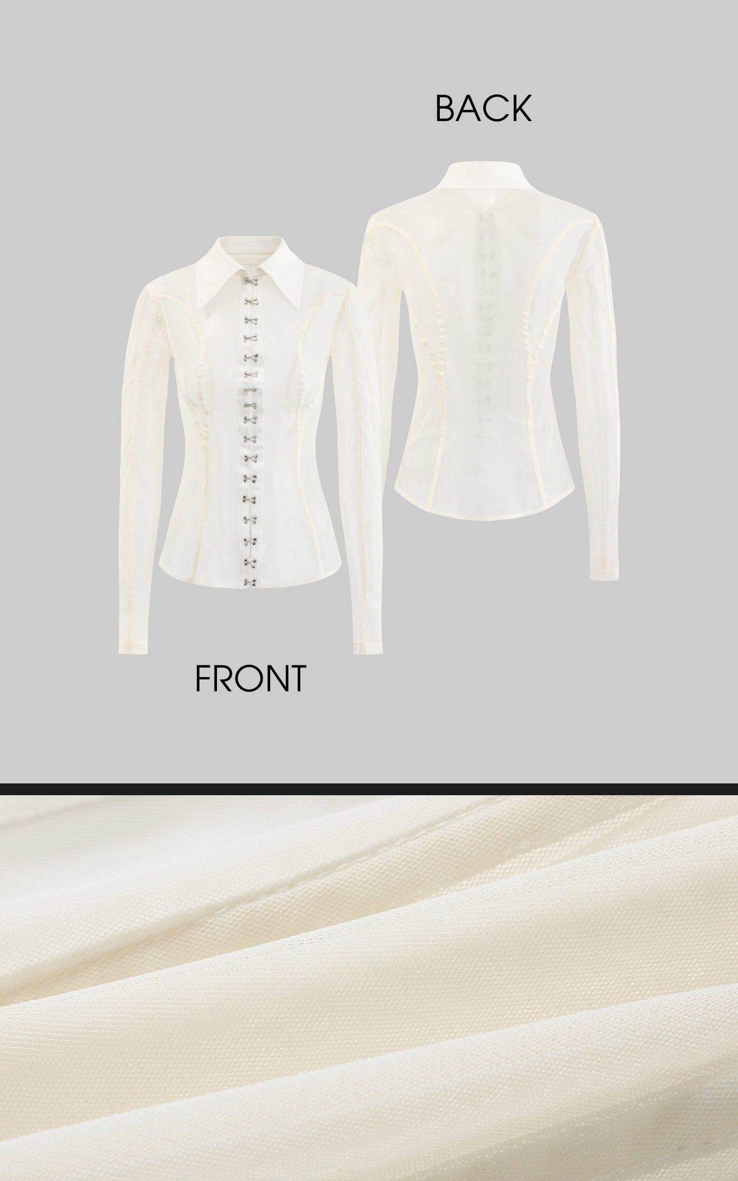 Sheer Mesh Shirt with Detachable Gloves