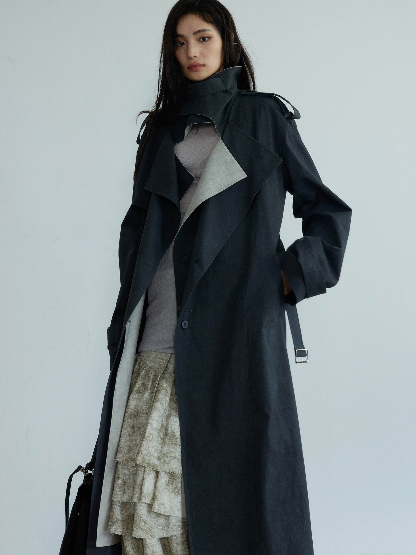 Belted Long Trench Coat - My Store