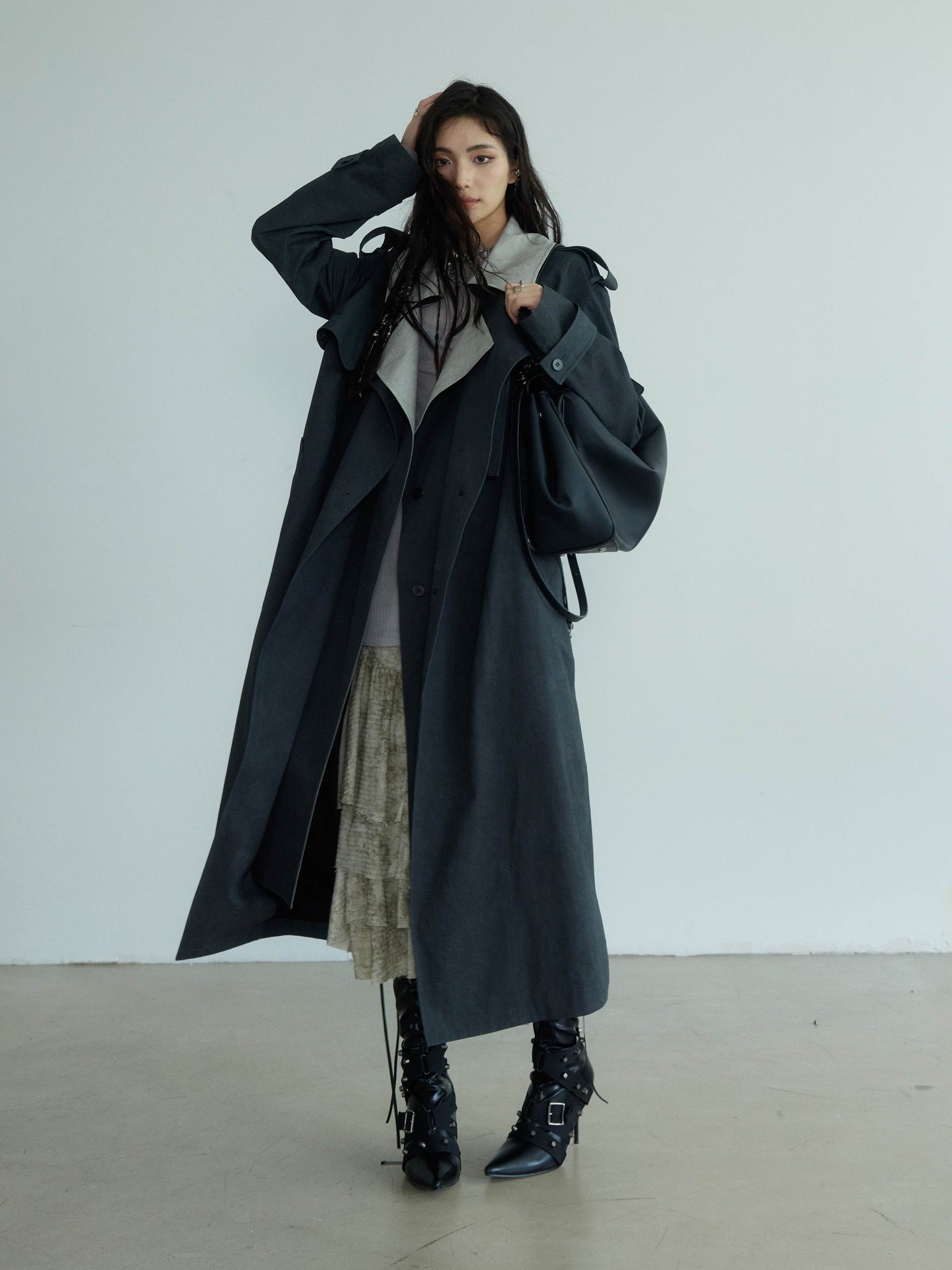 Belted Long Trench Coat - My Store