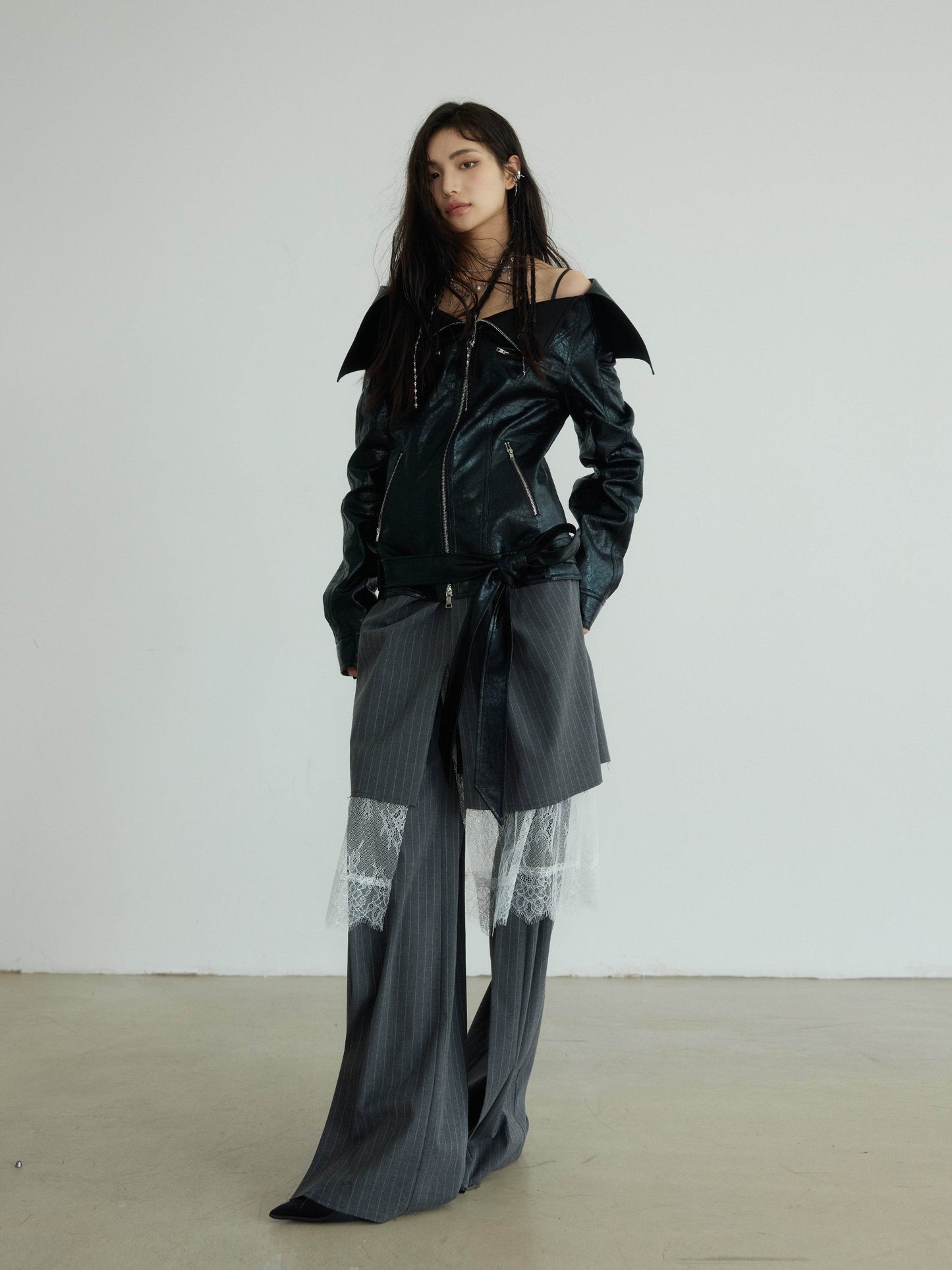 Layered Stripe Full-Length Pants - My Store