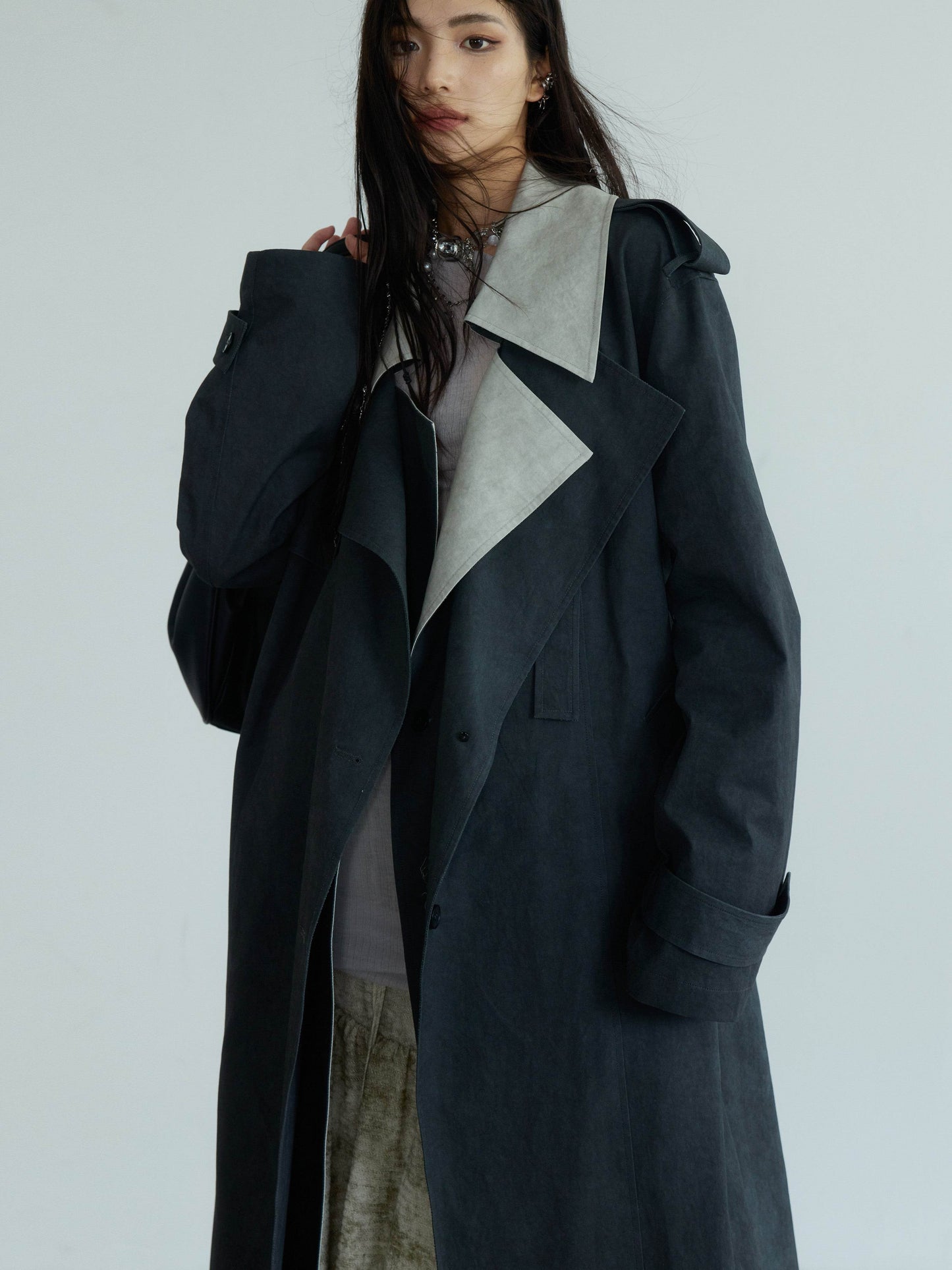 Belted Long Trench Coat - My Store