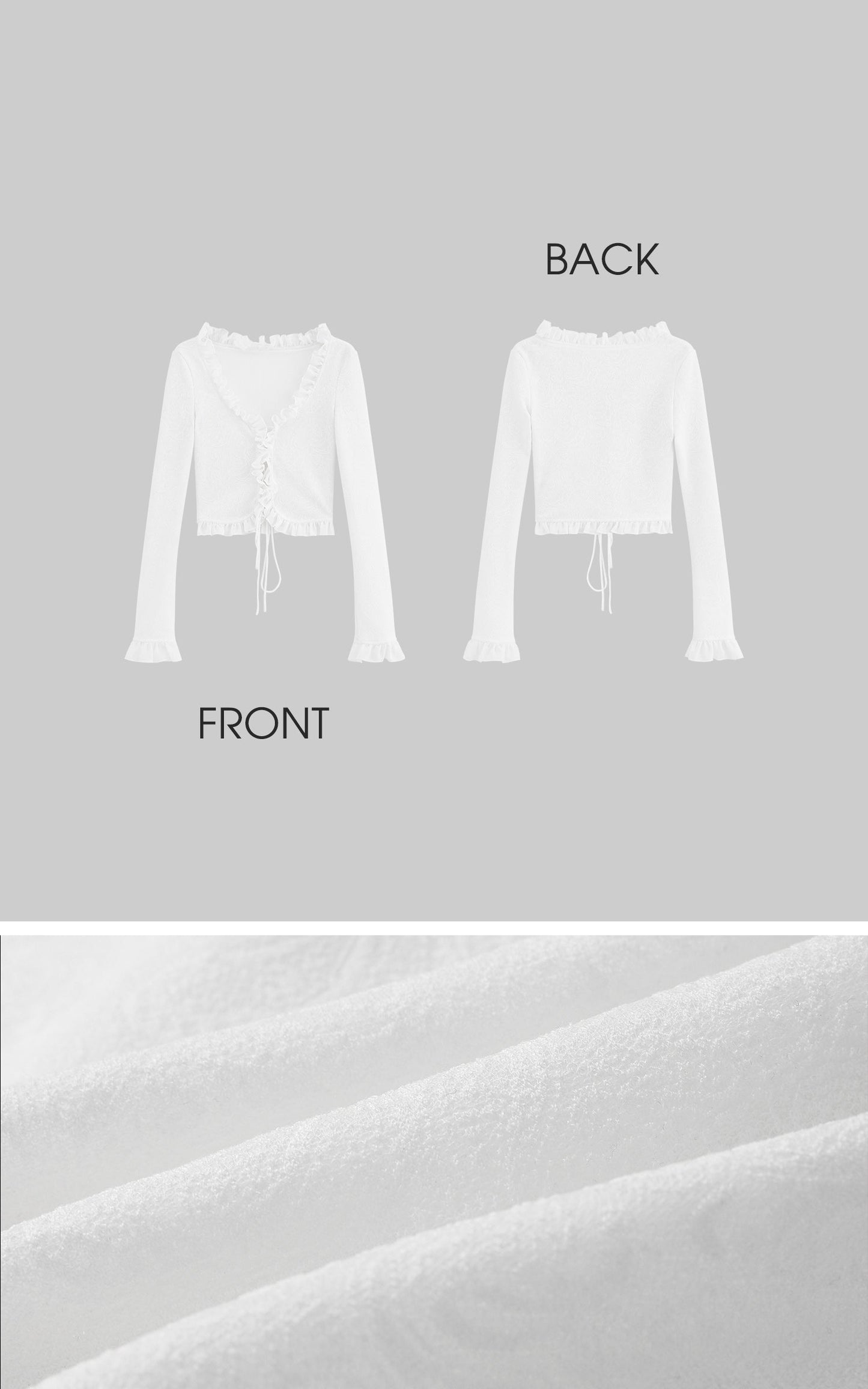 Rosette Lace-Up Cardigan & Ruffle Mini Skirt Set