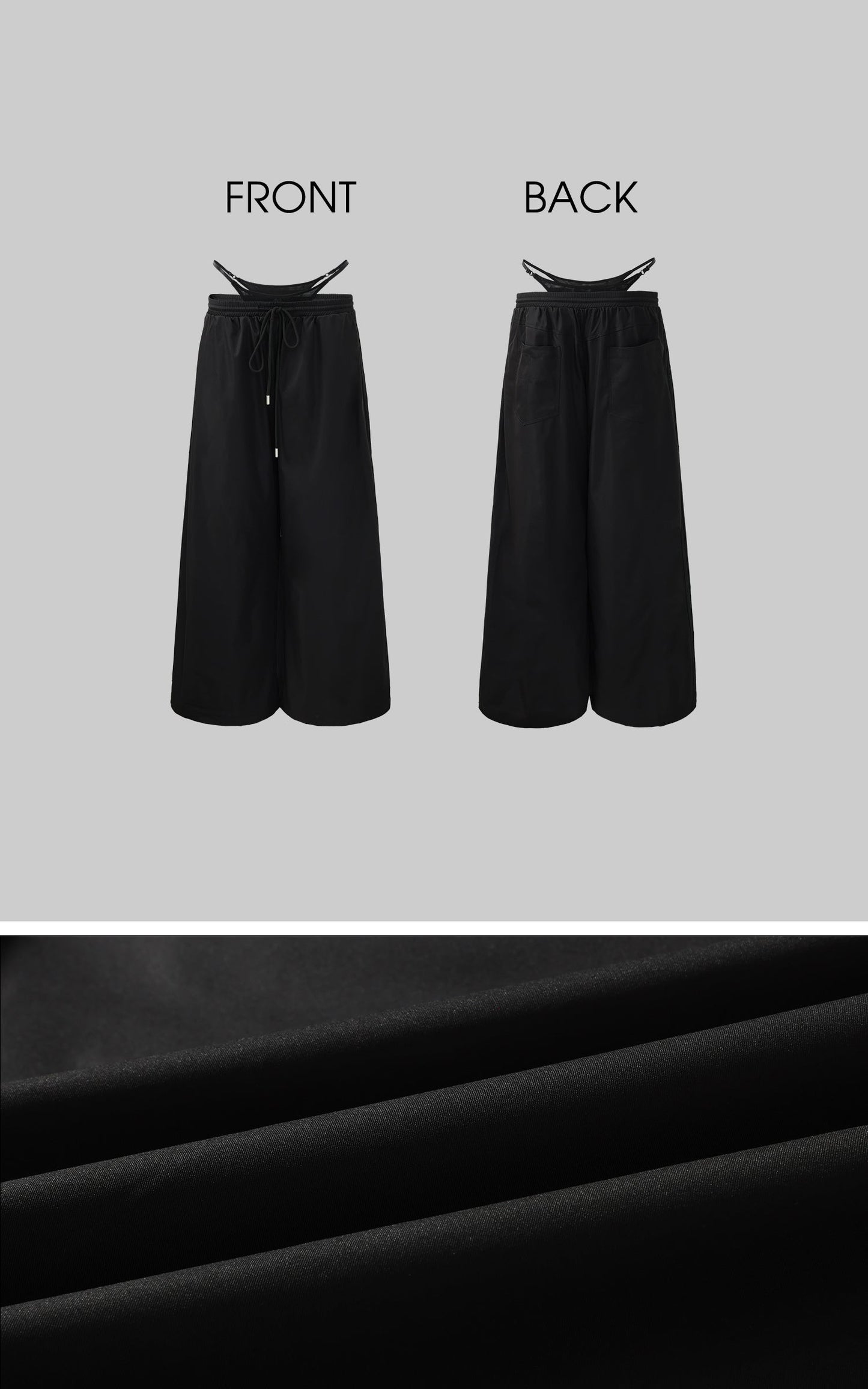 Double-Layered Overlap Drawstring Pants