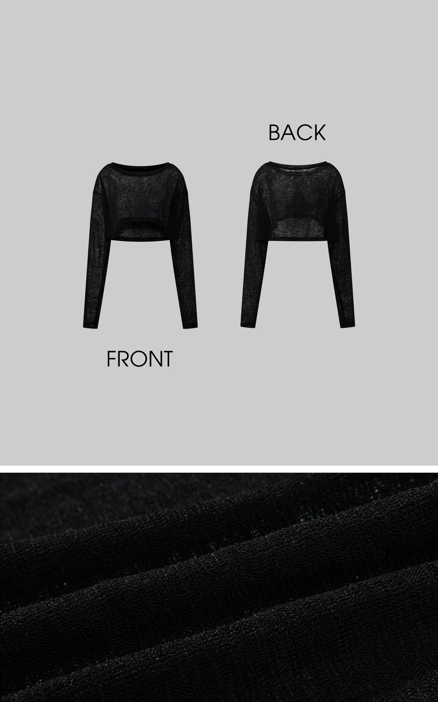 Sheer Knit Long-Sleeve Top