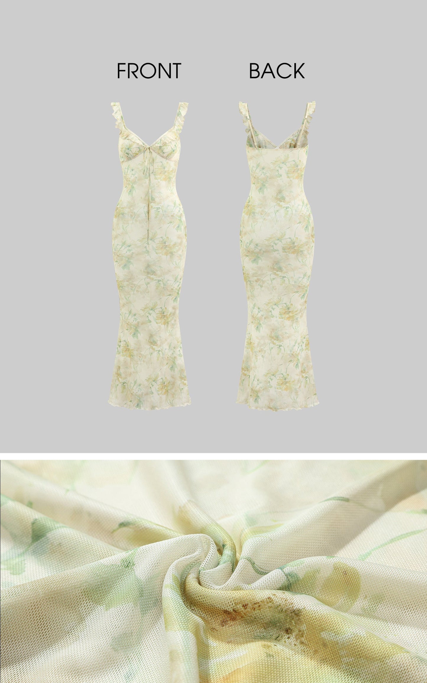 Watercolor Mesh Ruffle Dress