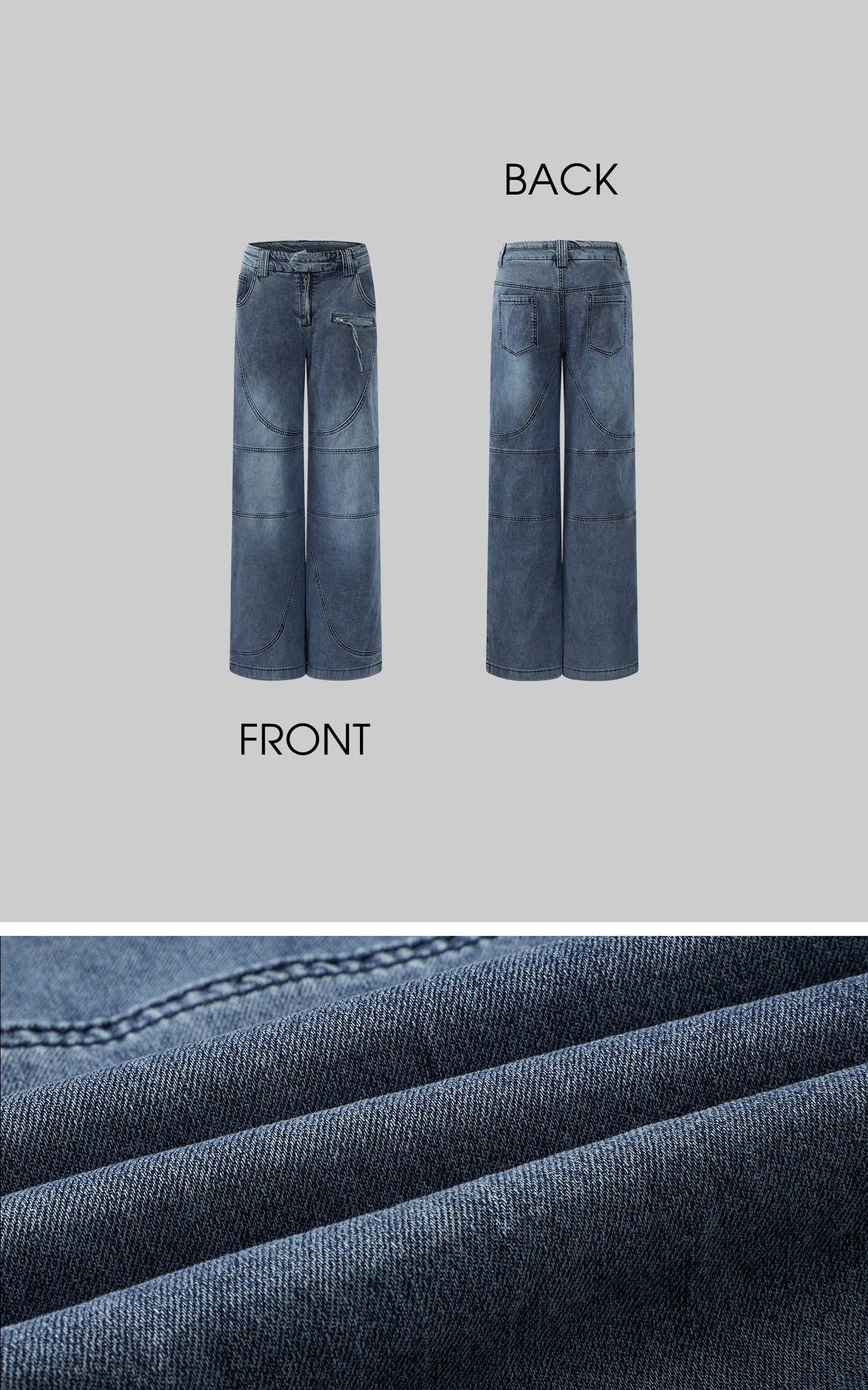 Deconstructed Paneled Straight-Leg Jeans