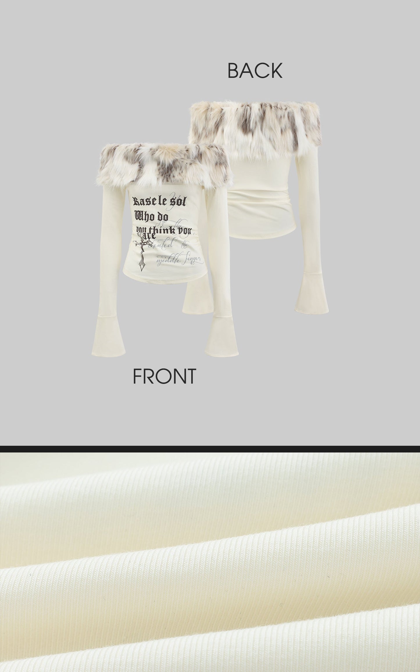 Off-Shoulder Faux Fur Top