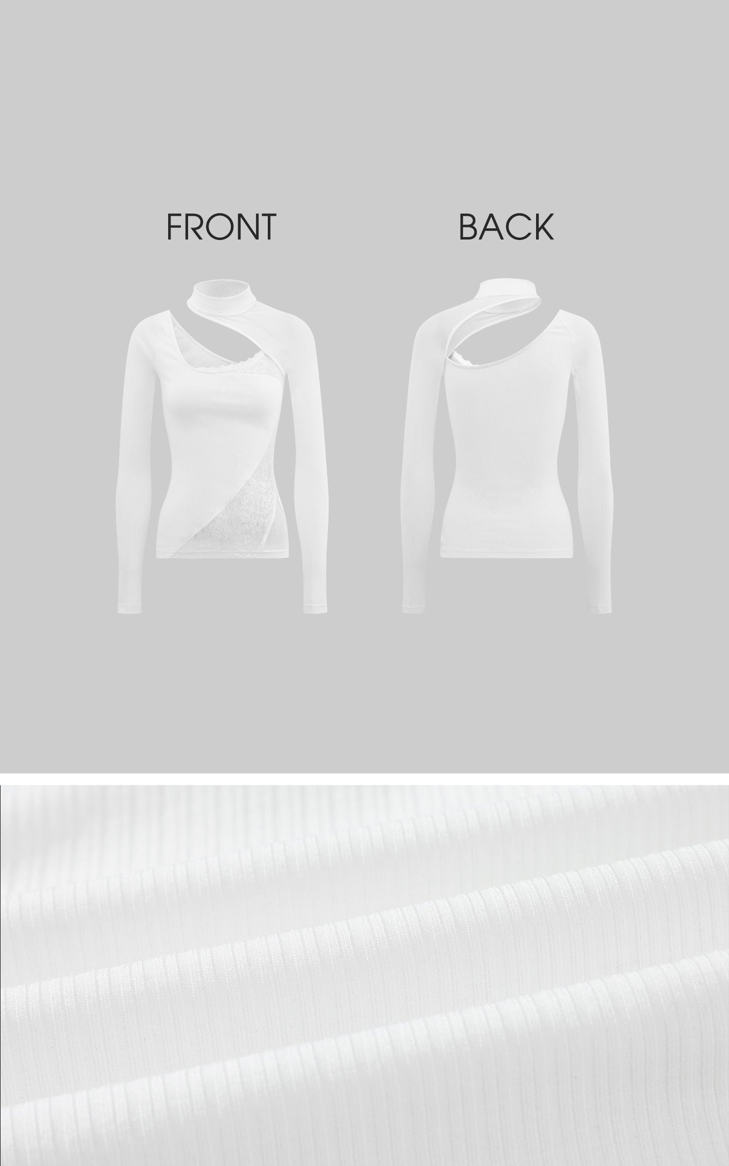 Lace & Mesh Paneled Fitted Top