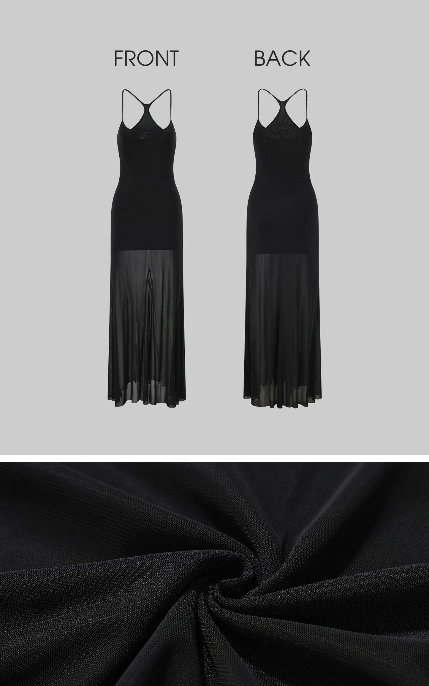 Mesh Spliced Slip Maxi Dress