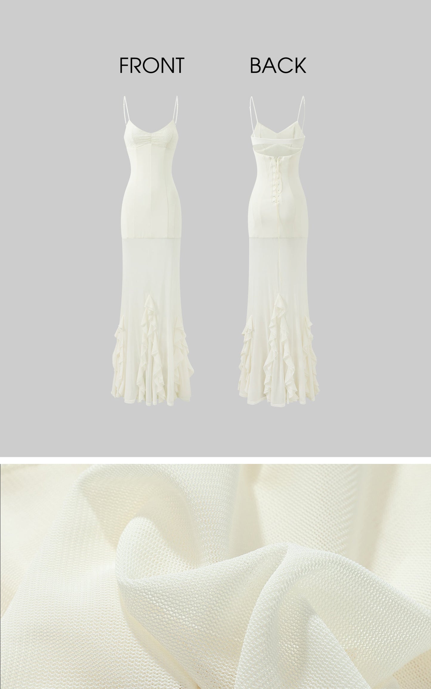 Lace Panelled Fitted Mermaid Gown