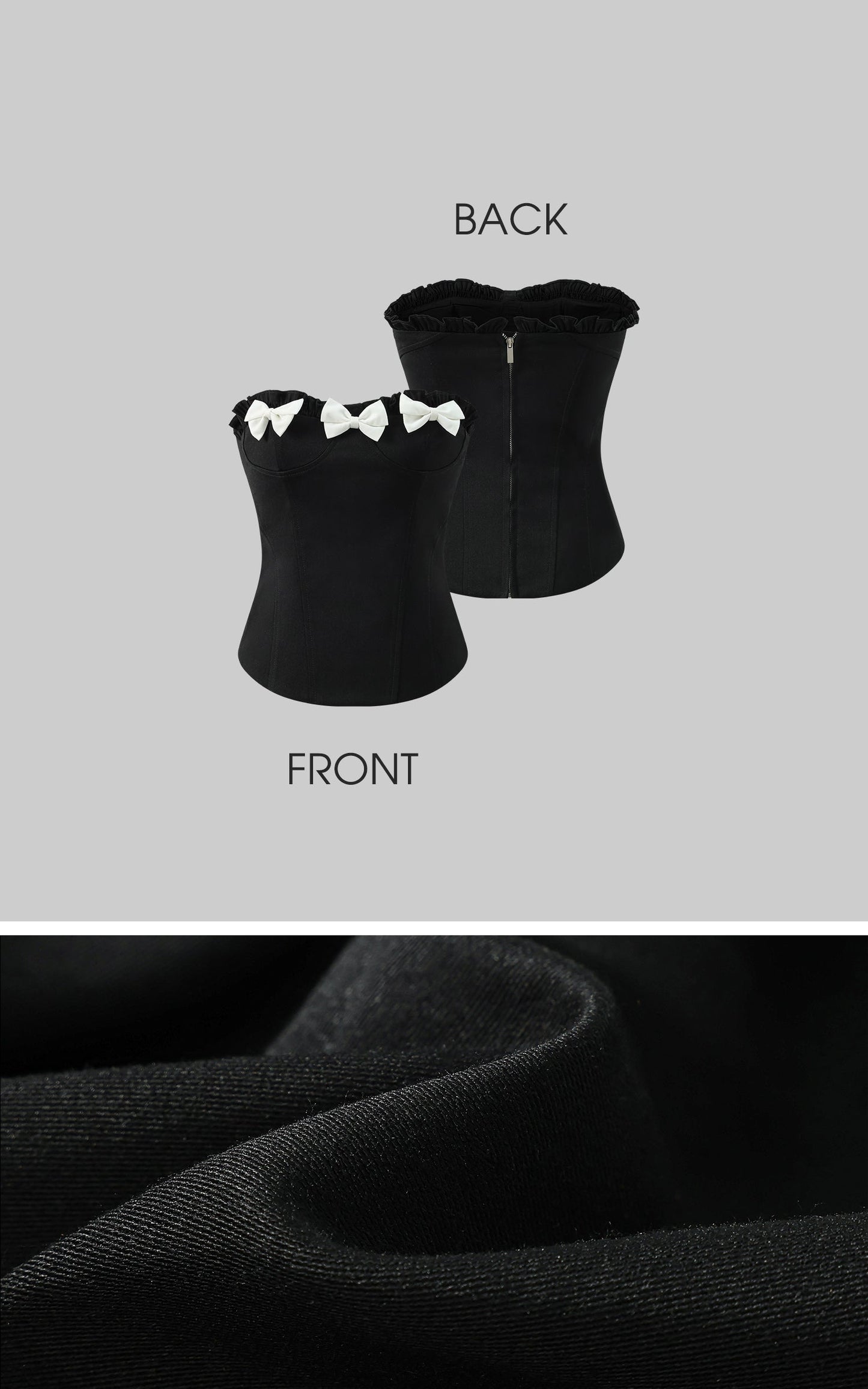 Bow Detail Strapless Top and Bubble Skirt Shorts Set