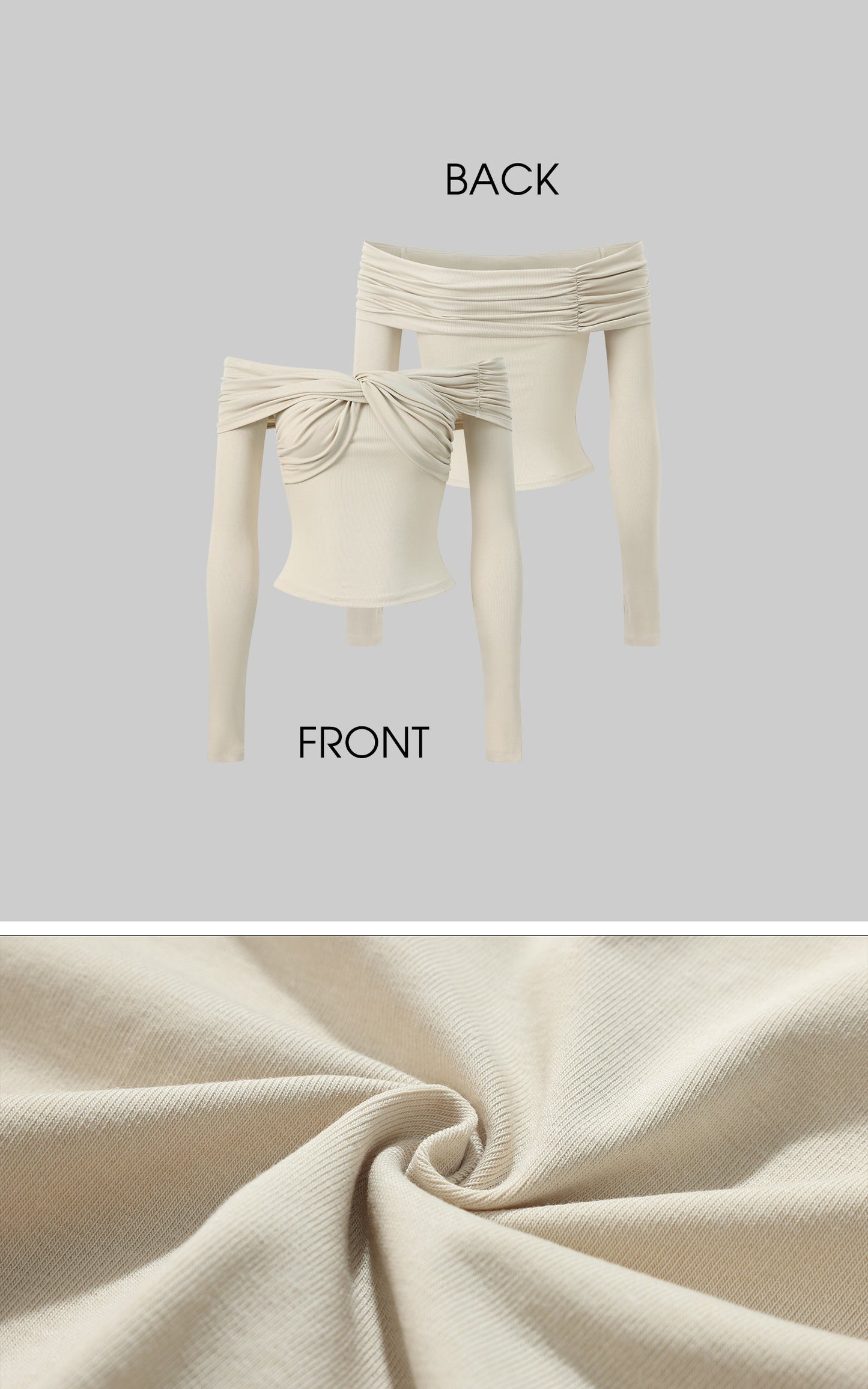 Twisted Off-Shoulder Ribbed Top