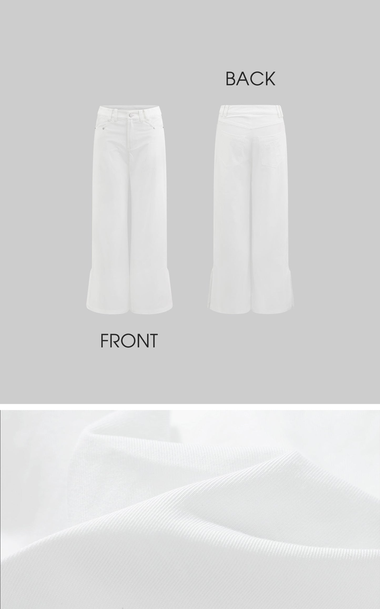 White Split Hem Utility Pants