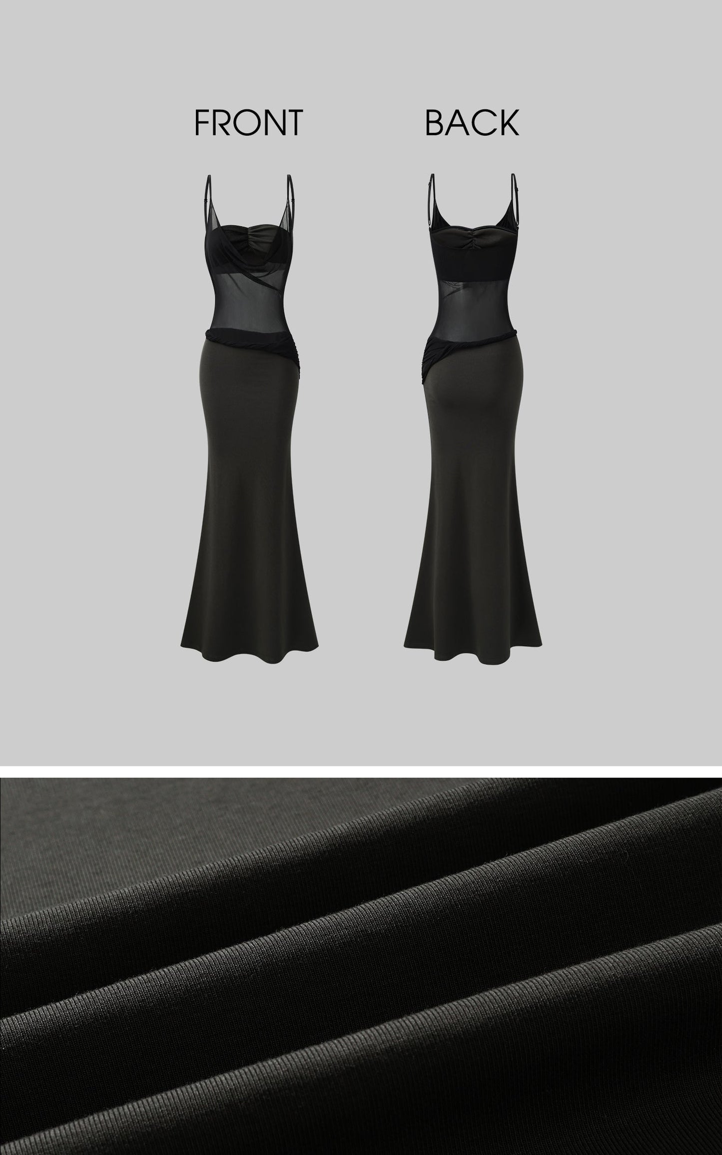Sheer Panel Spliced Corset Maxi Dress