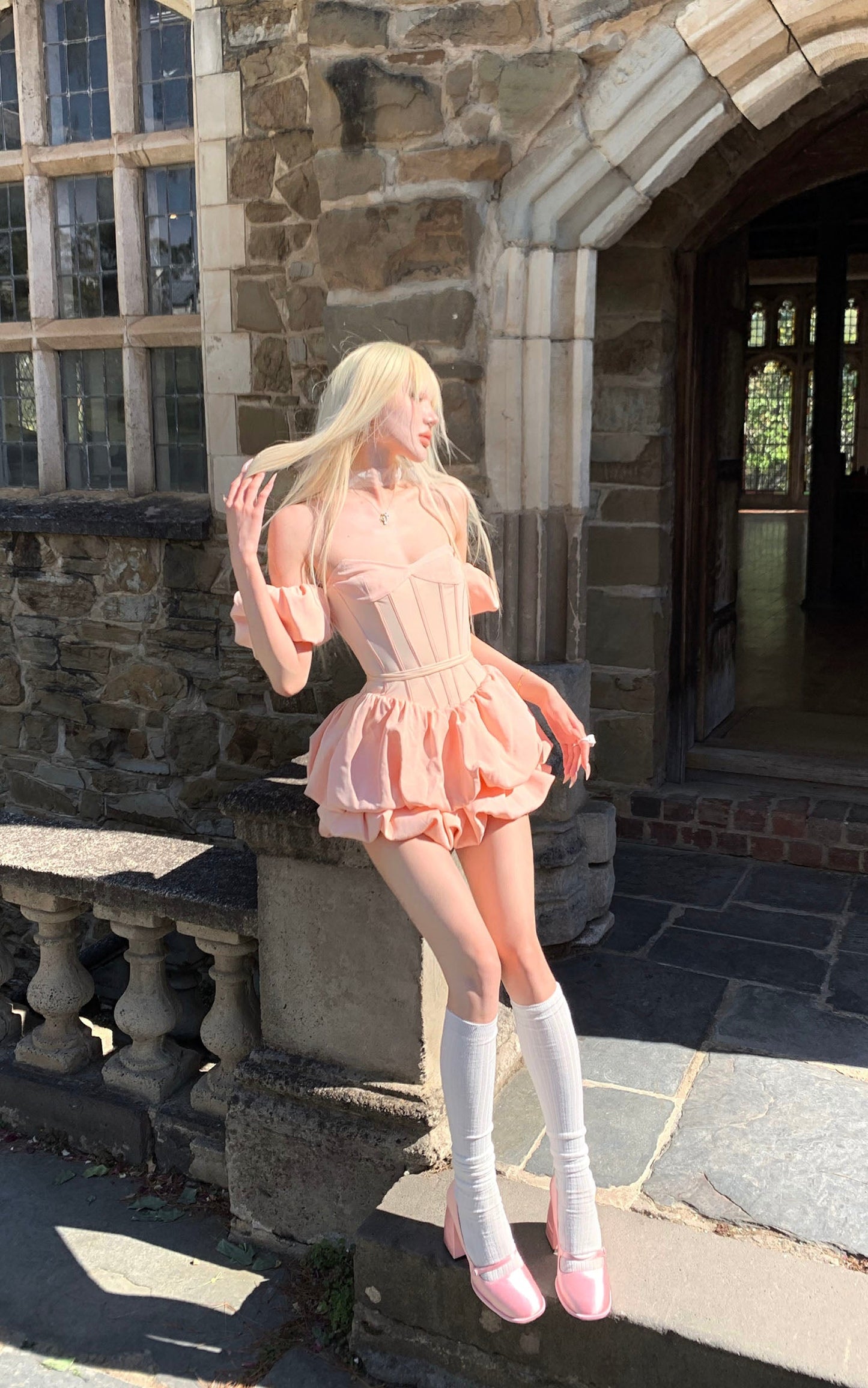 Puff Sleeve Corset Mini Dress