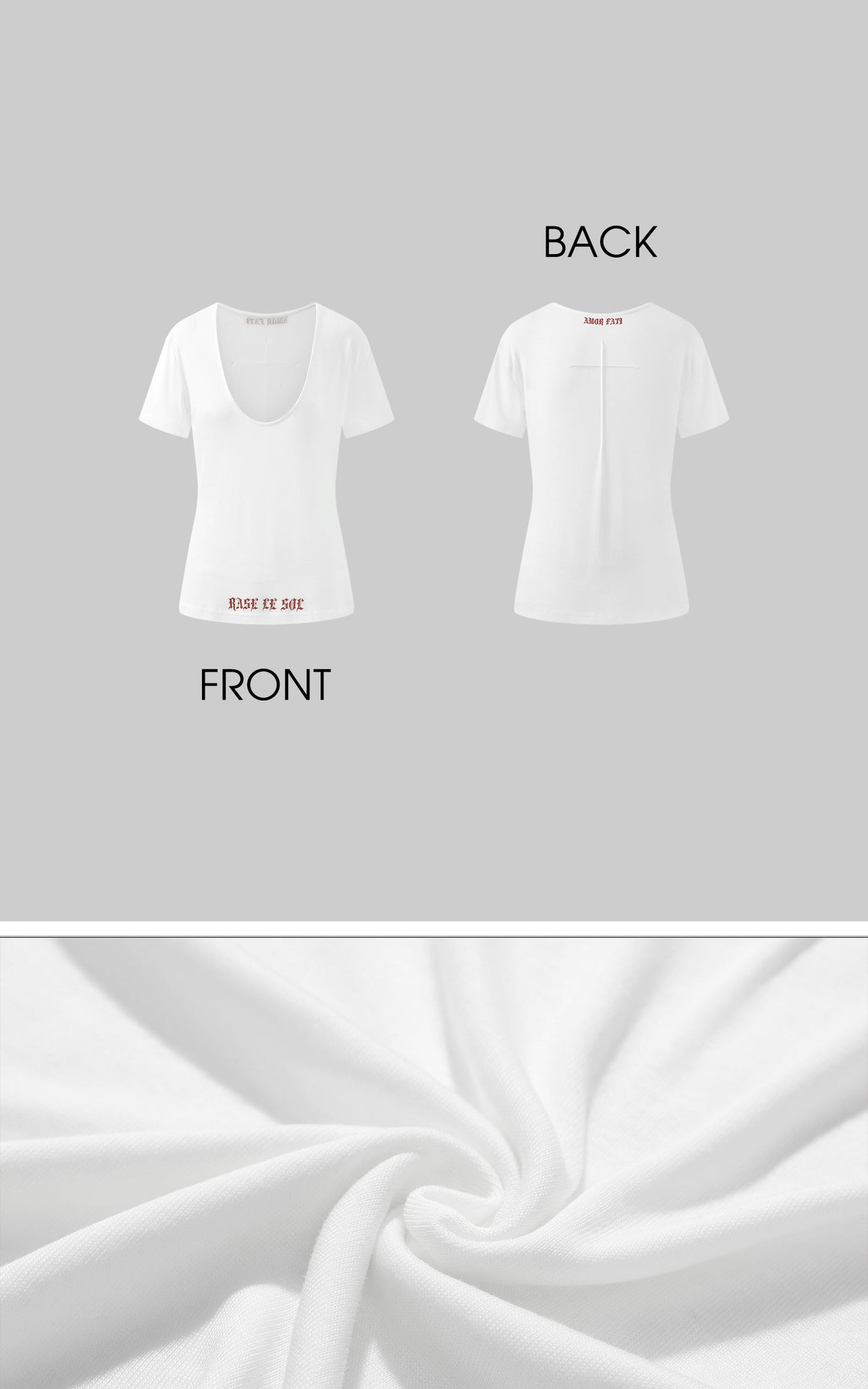 Deep V Cross-Stitch Gothic Letter Tee
