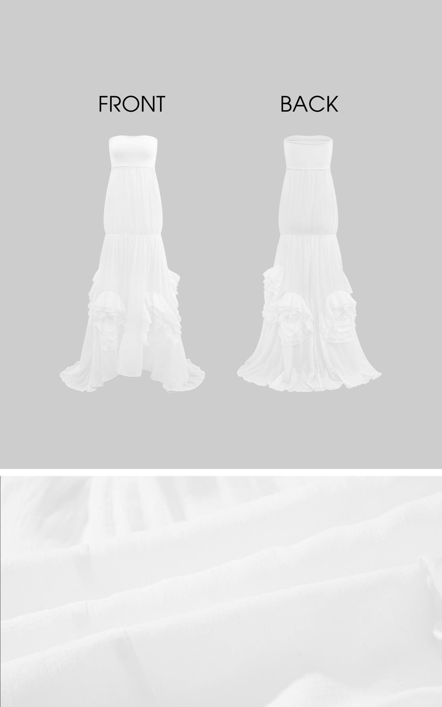 Rosette Silhouette Draped Backless Gown