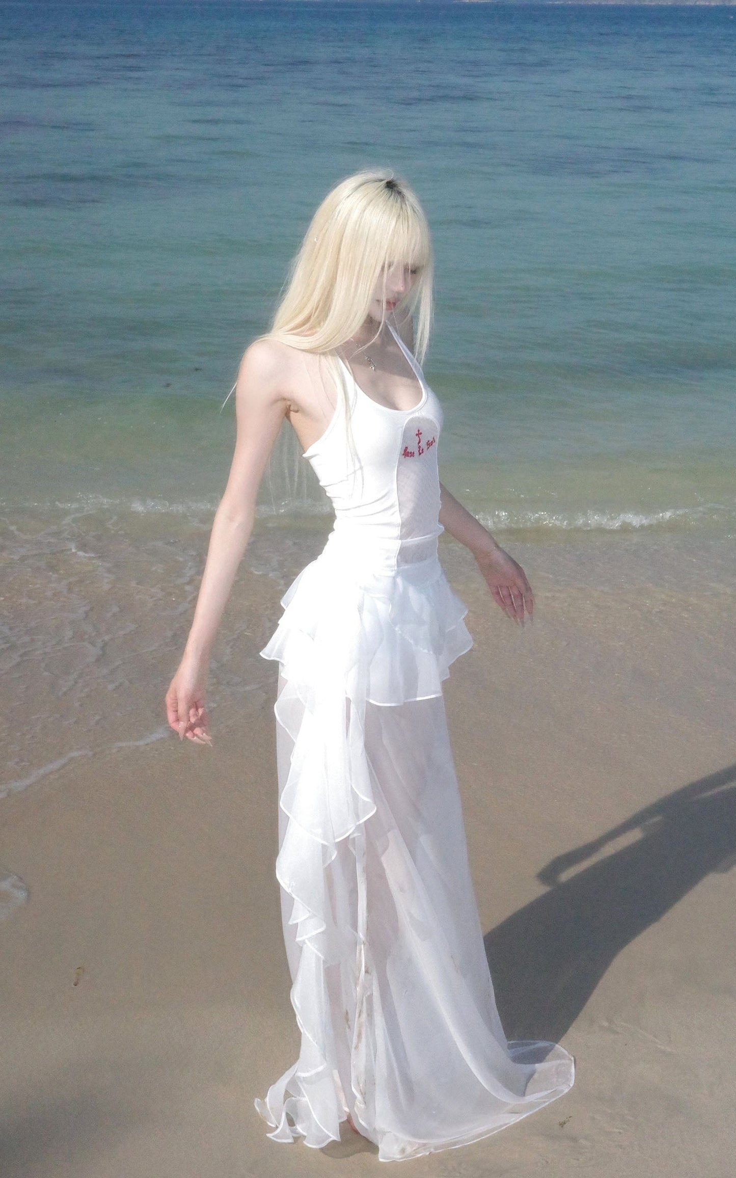 Layered Ruffle Sheer Skirt