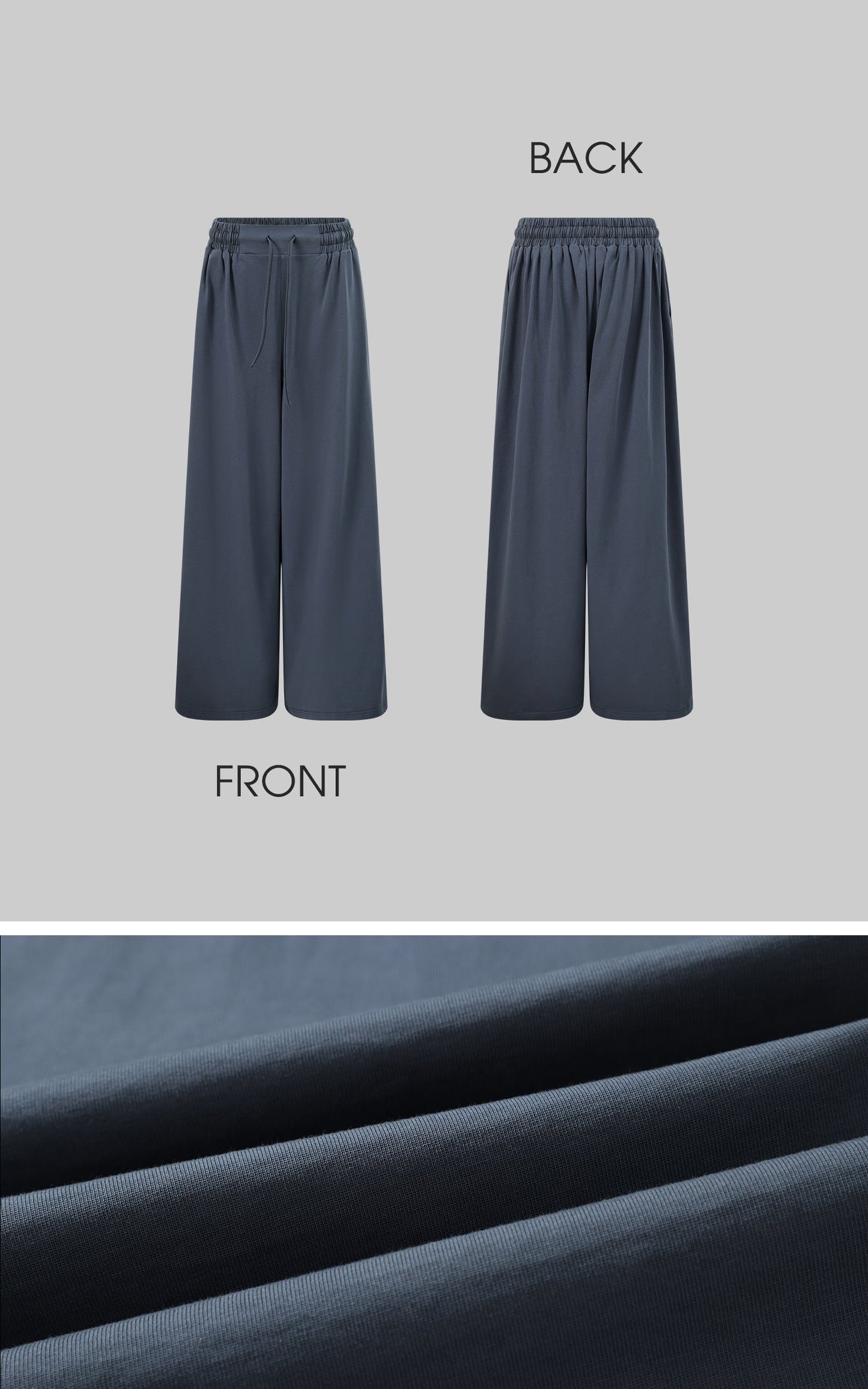 Navy Blue Wide-Leg Trousers