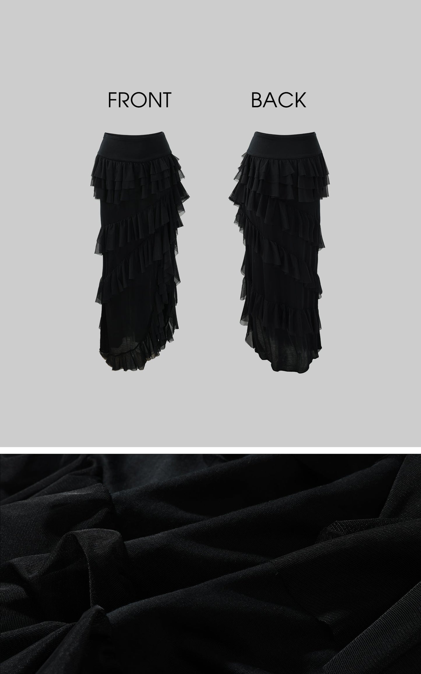 Layered Ruffle Long Skirt