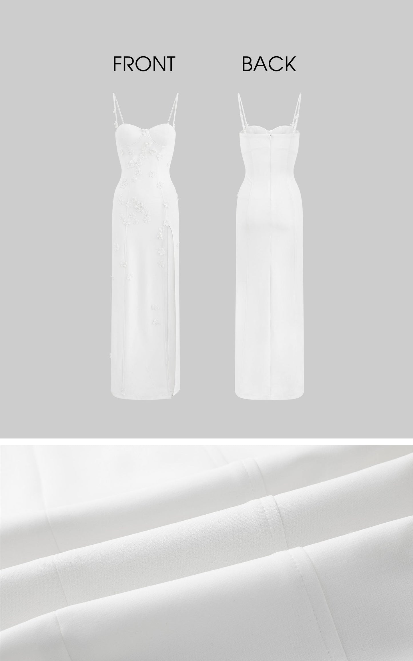 Floral Appliqué Split Maxi Dress