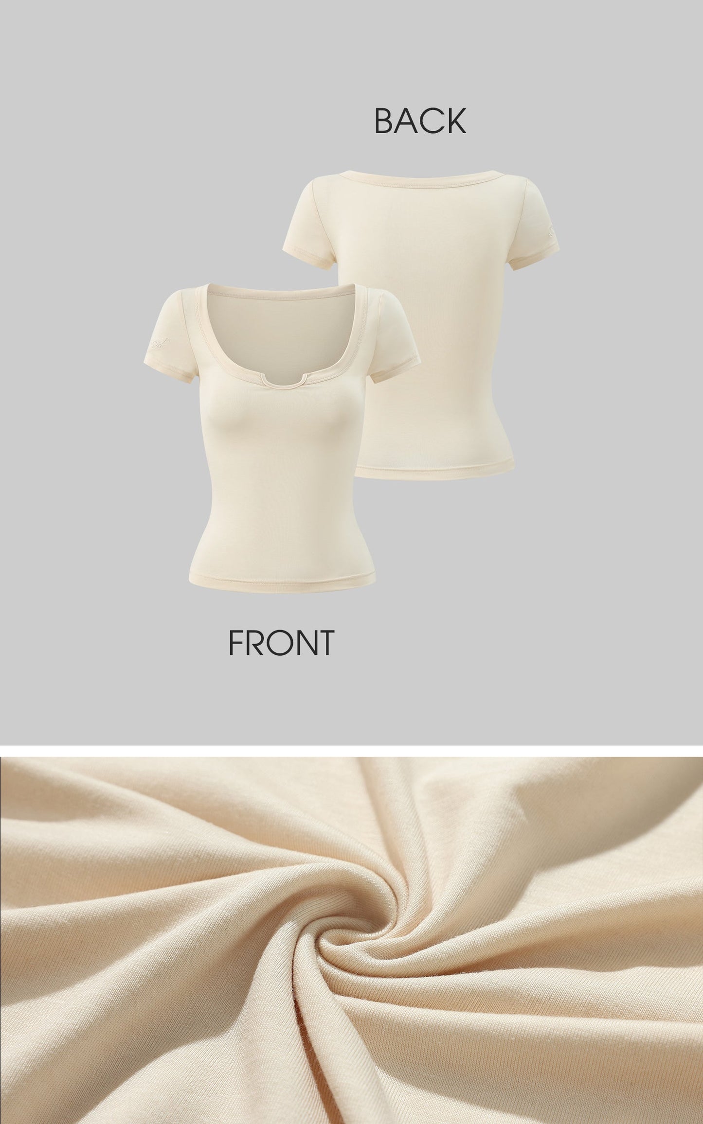 Contour-Cut Fitted Short Sleeve Tee