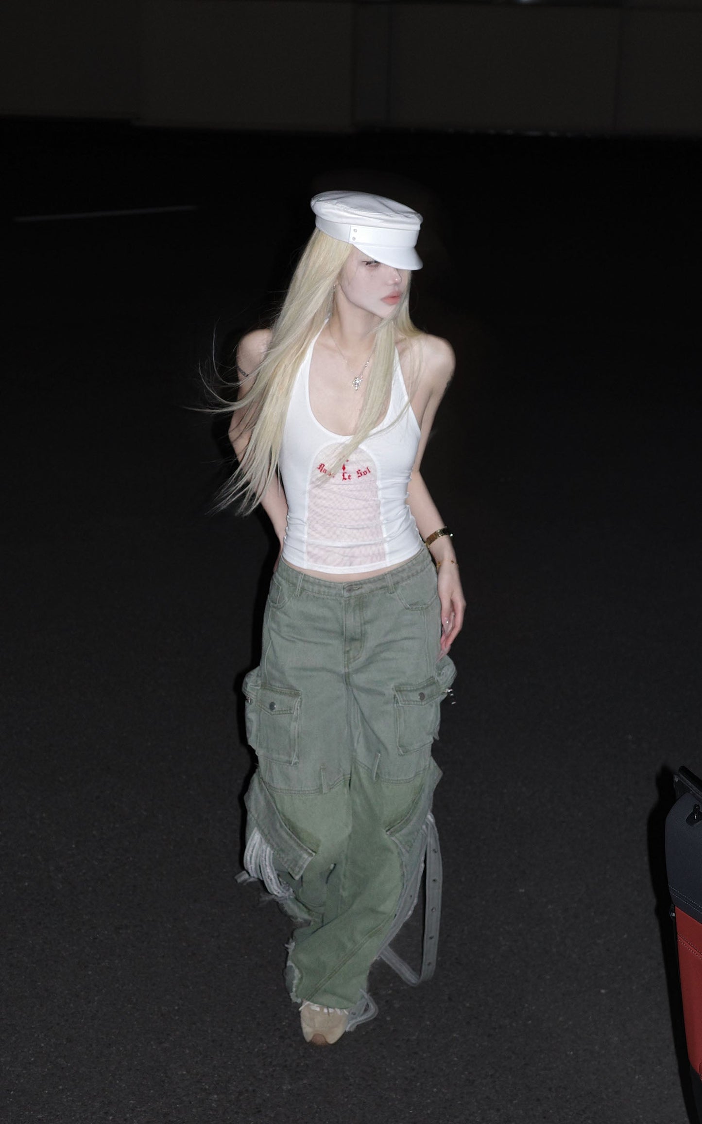 Deconstructed Cargo Pants with Strap Detailing
