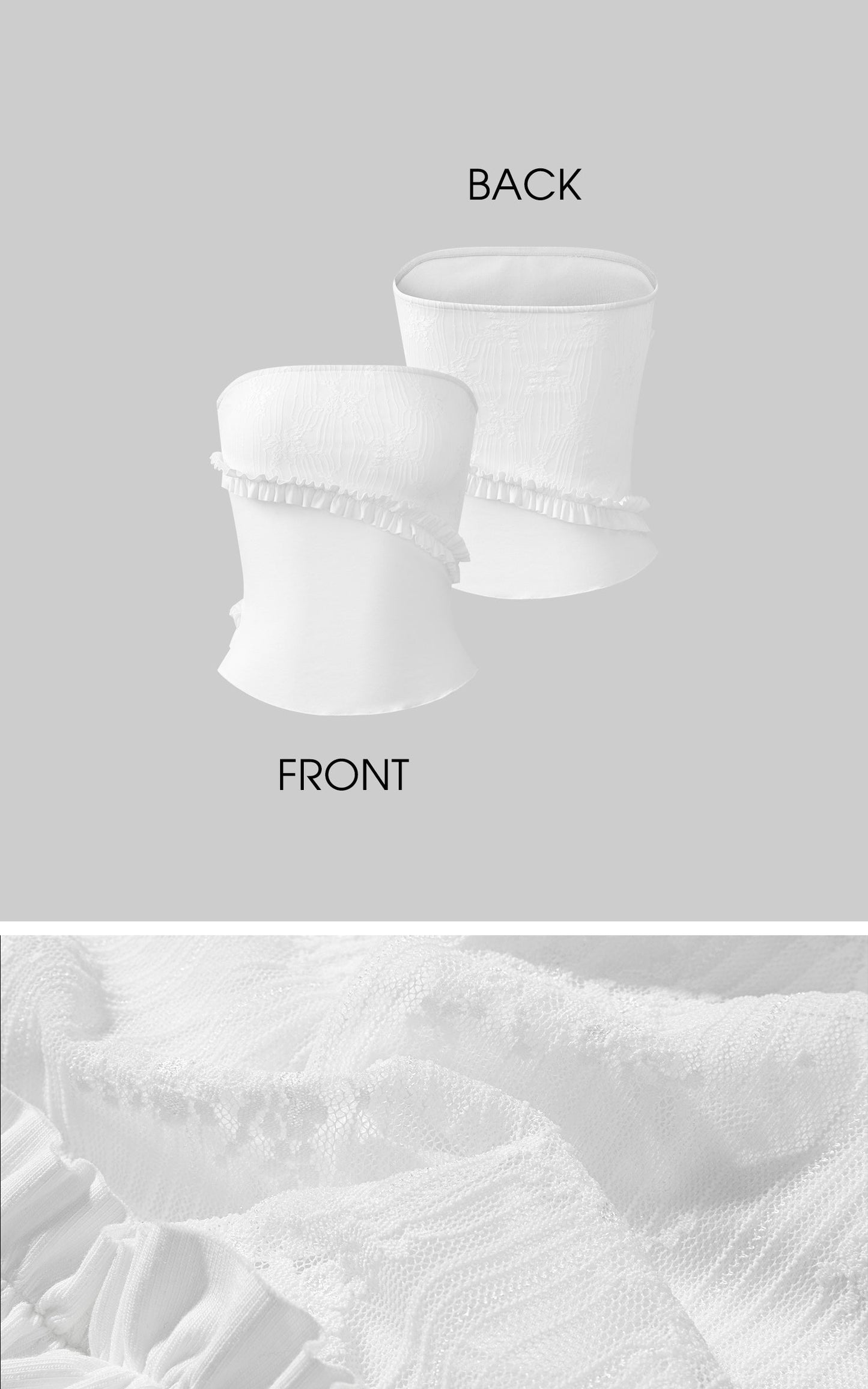 Lace Ruffle Trim Strapless Top
