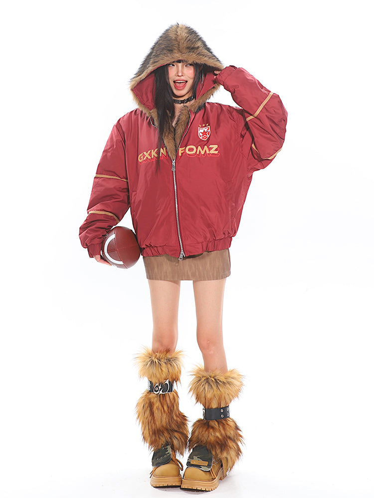 Hooded Fur Cotton Jacket