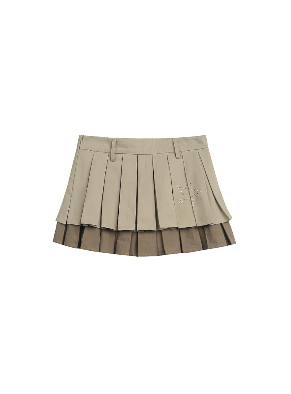 Layered Double Layer Pleated Short Skirt