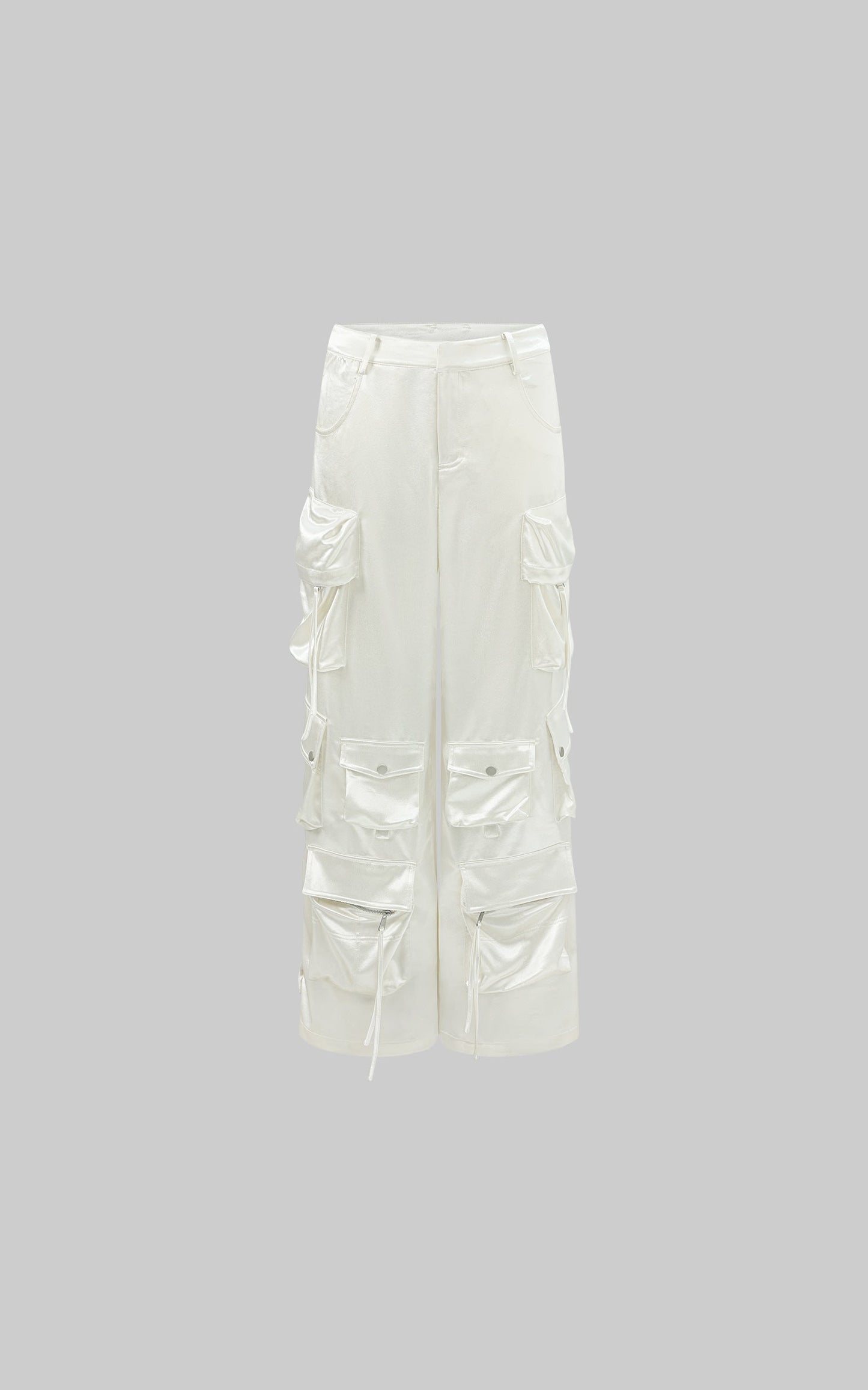 Satin Multi-Pocket Cargo Pants