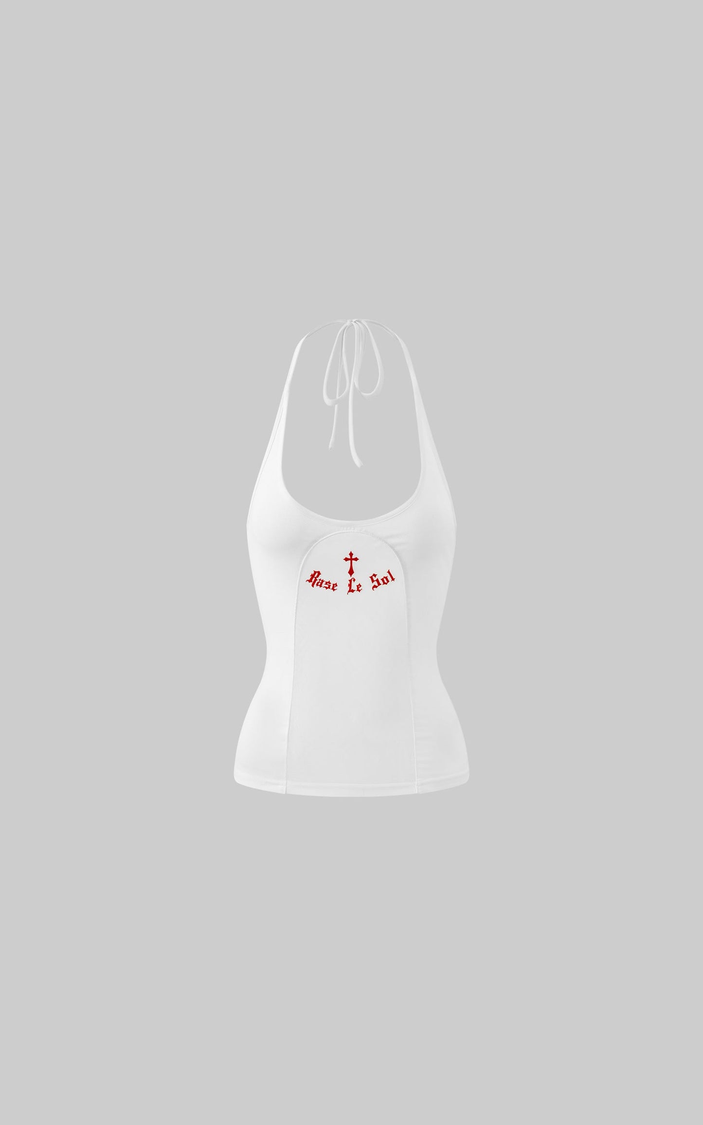 Red Print Halter Tank Top
