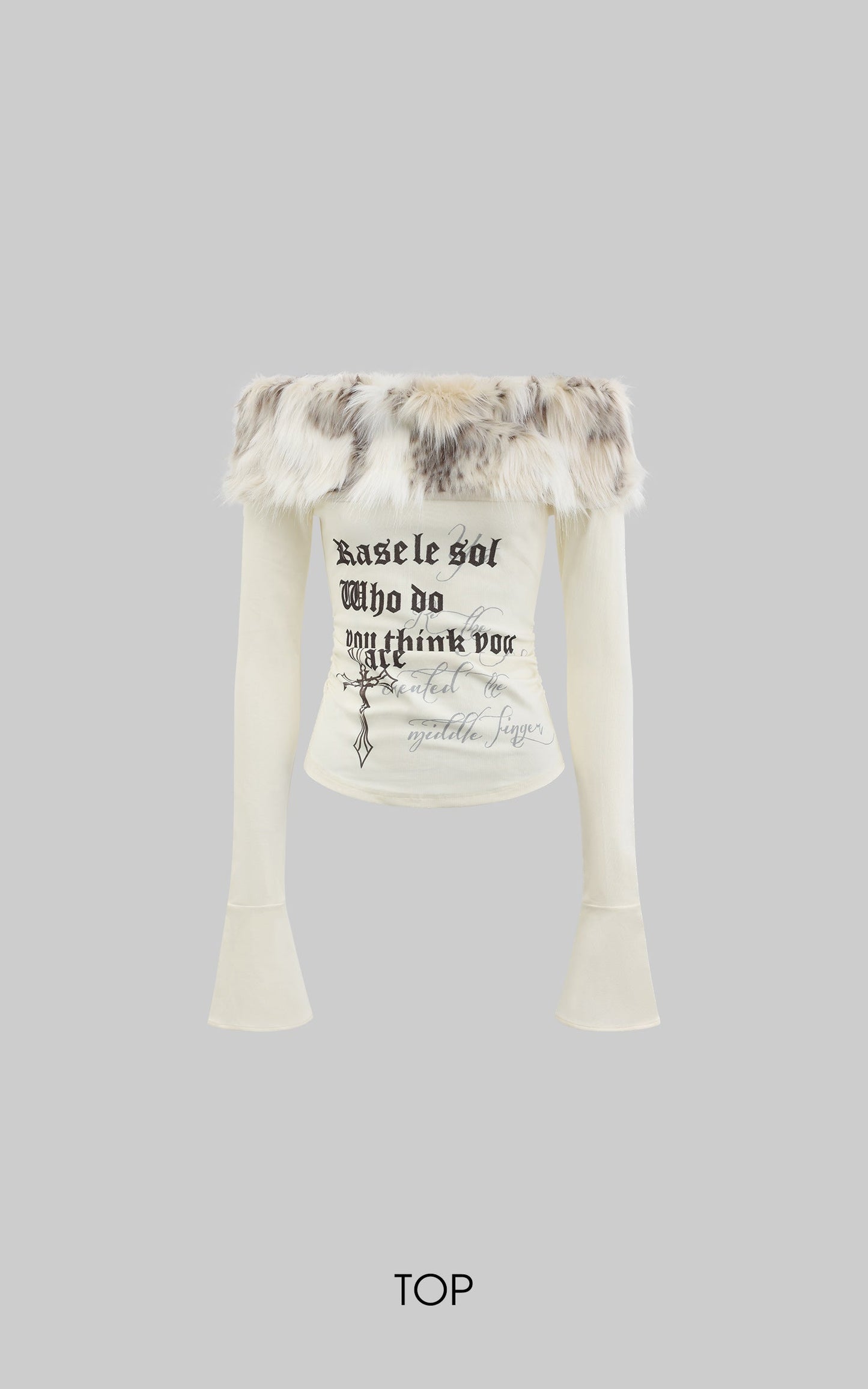 Off-Shoulder Faux Fur Top